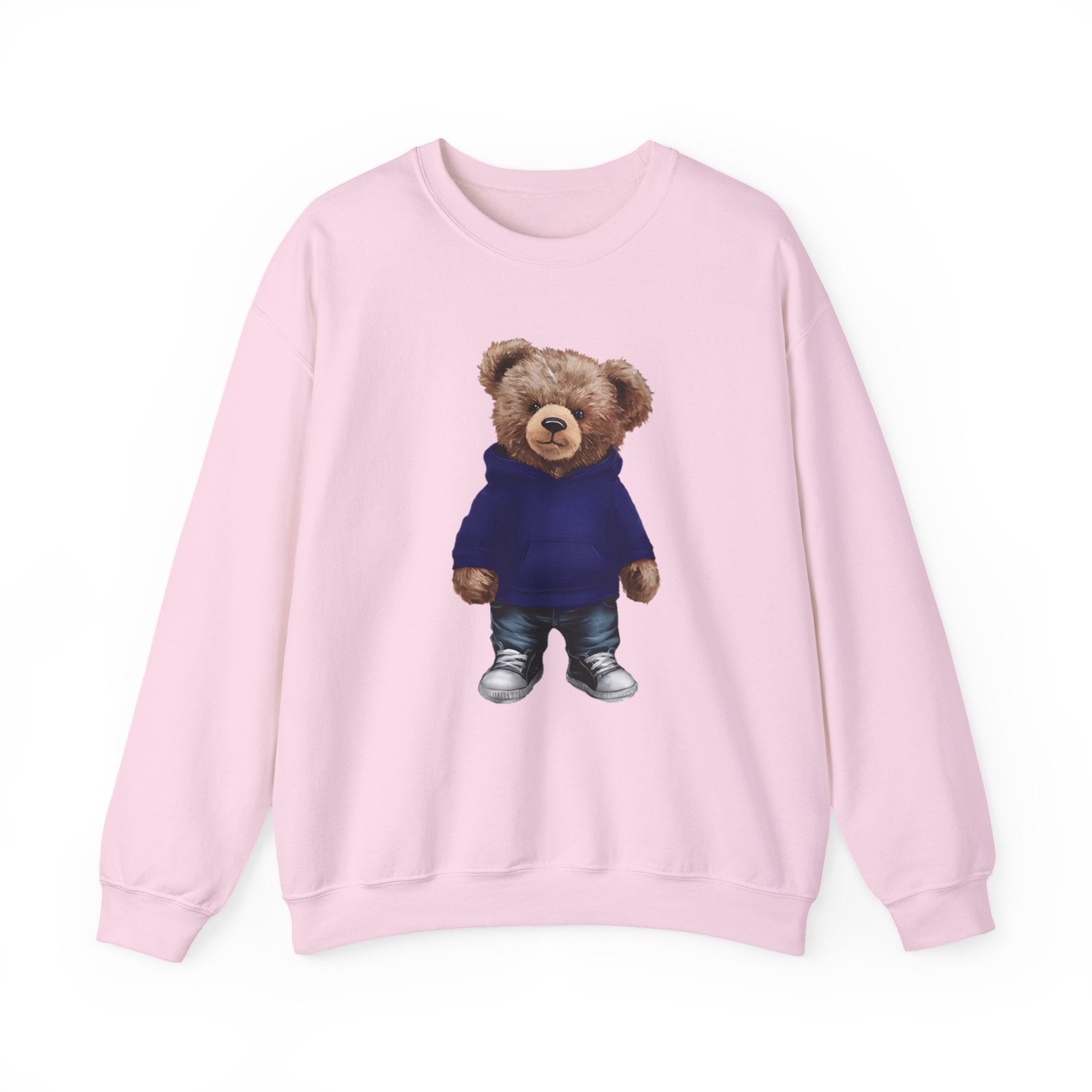 CUSTOMIZABLE Bear with Blue Hoodie Crewneck Sweatshirt | Perfect for Casual Days, Gift for Bear Lovers, Comfy Layer, Unisex Fashion, Cute Wardrobe Staple