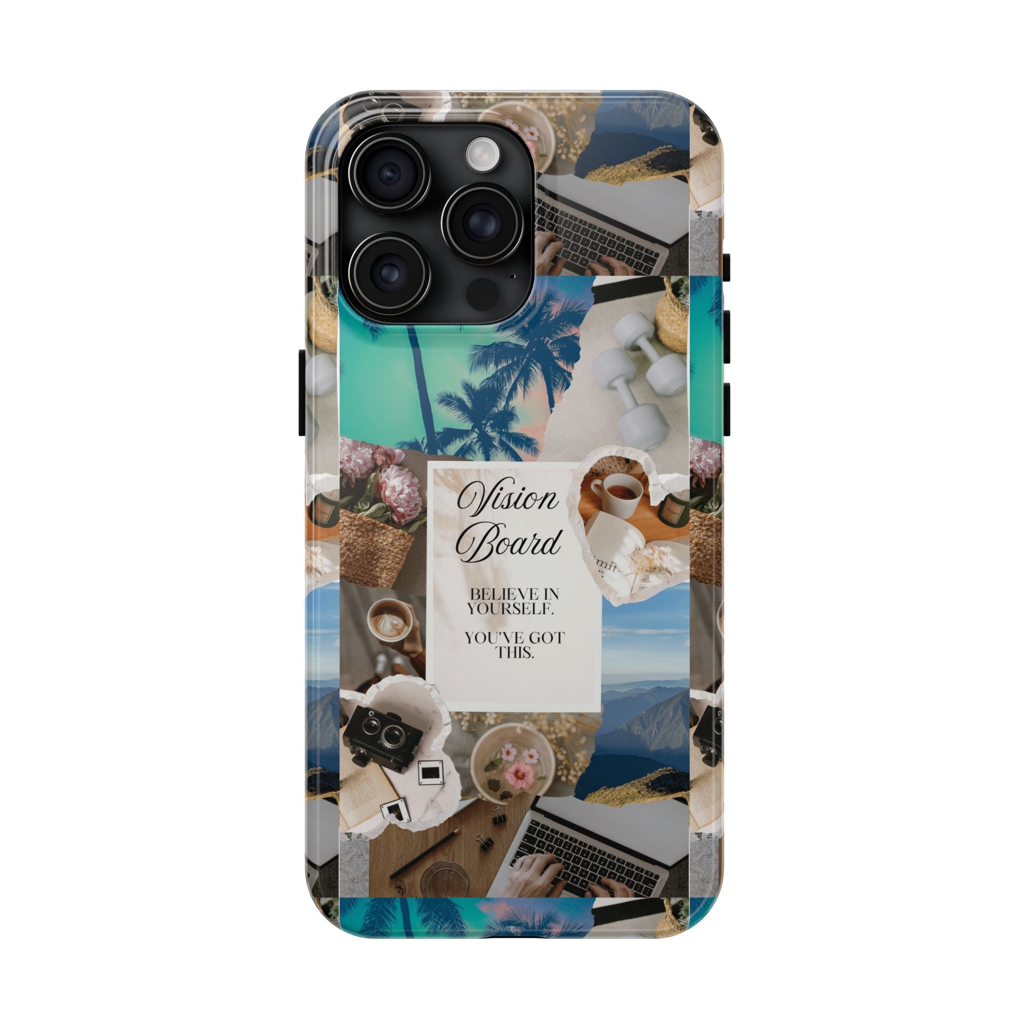 Inspiring Vision Board Phone Case, Motivational Tough Case, Adventurous Gift for Her, Self-Care, Dream Big, Unique Phone Accessory