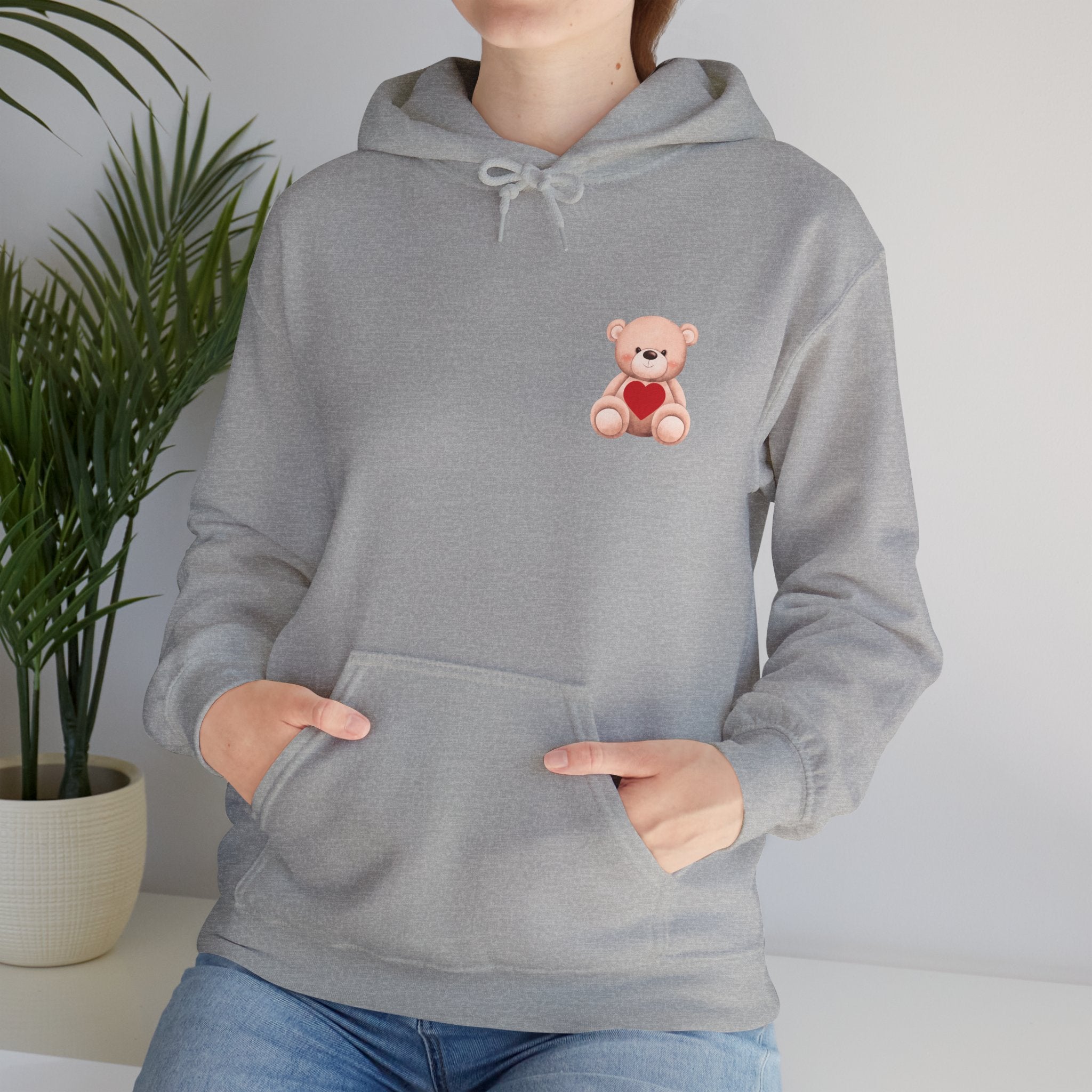 Customizable: Bear Heart Hoodie - Personalizable School Spirit Apparel