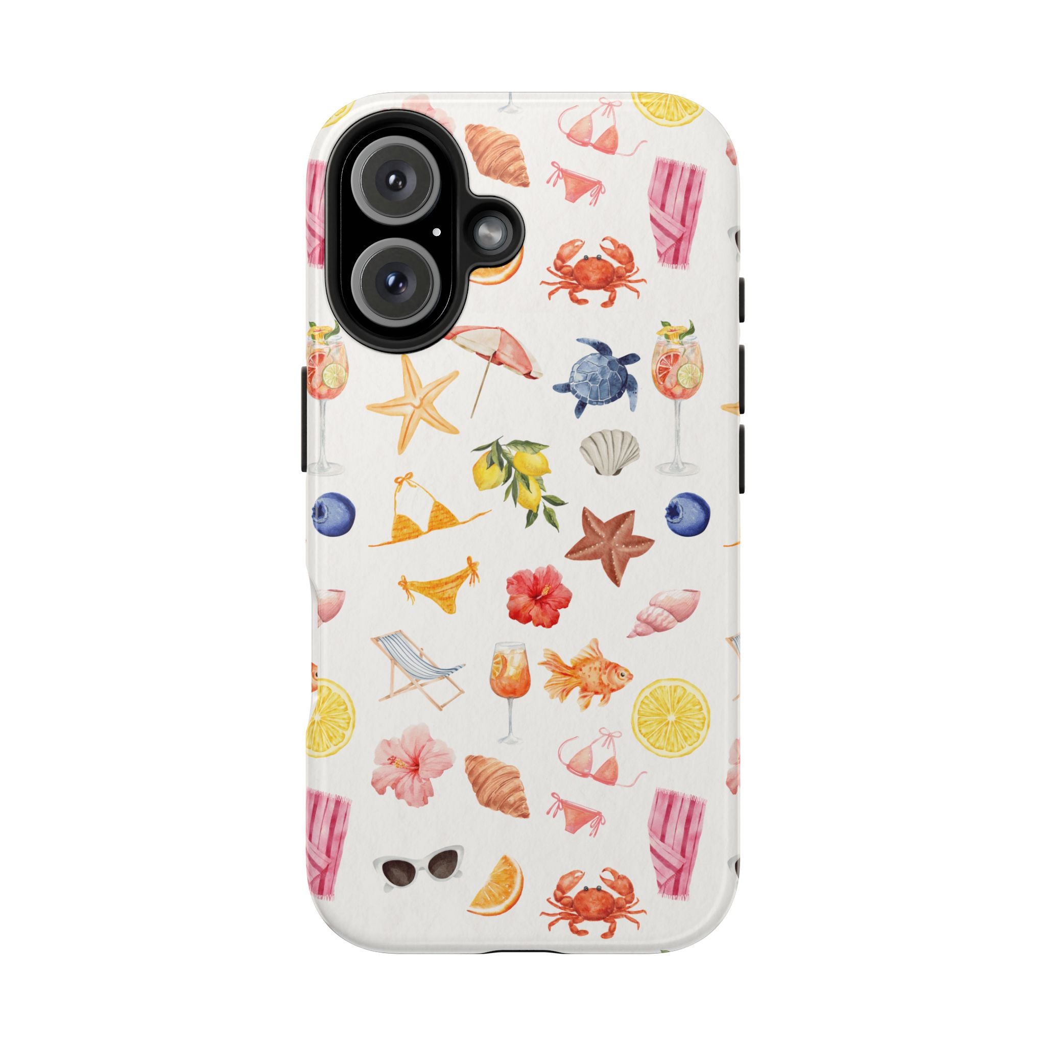 Customizable: Tropical Summer Phone Case, Vivid Coastal Design, Perfect Gift for Beach Lovers, Vacation Memories, Durable Tough Cases