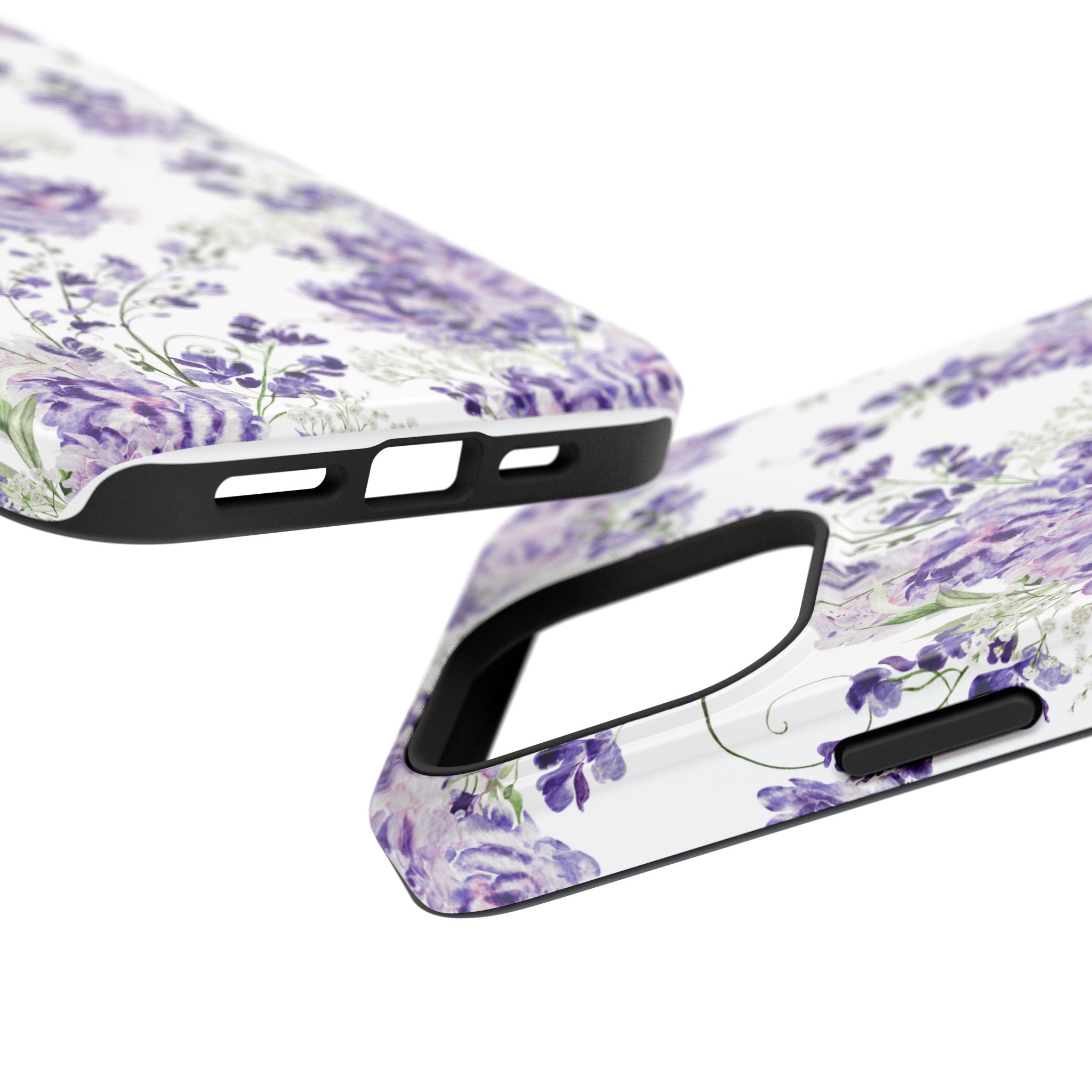 Customizable: Purple Floral Impact-Resistant Phone Case