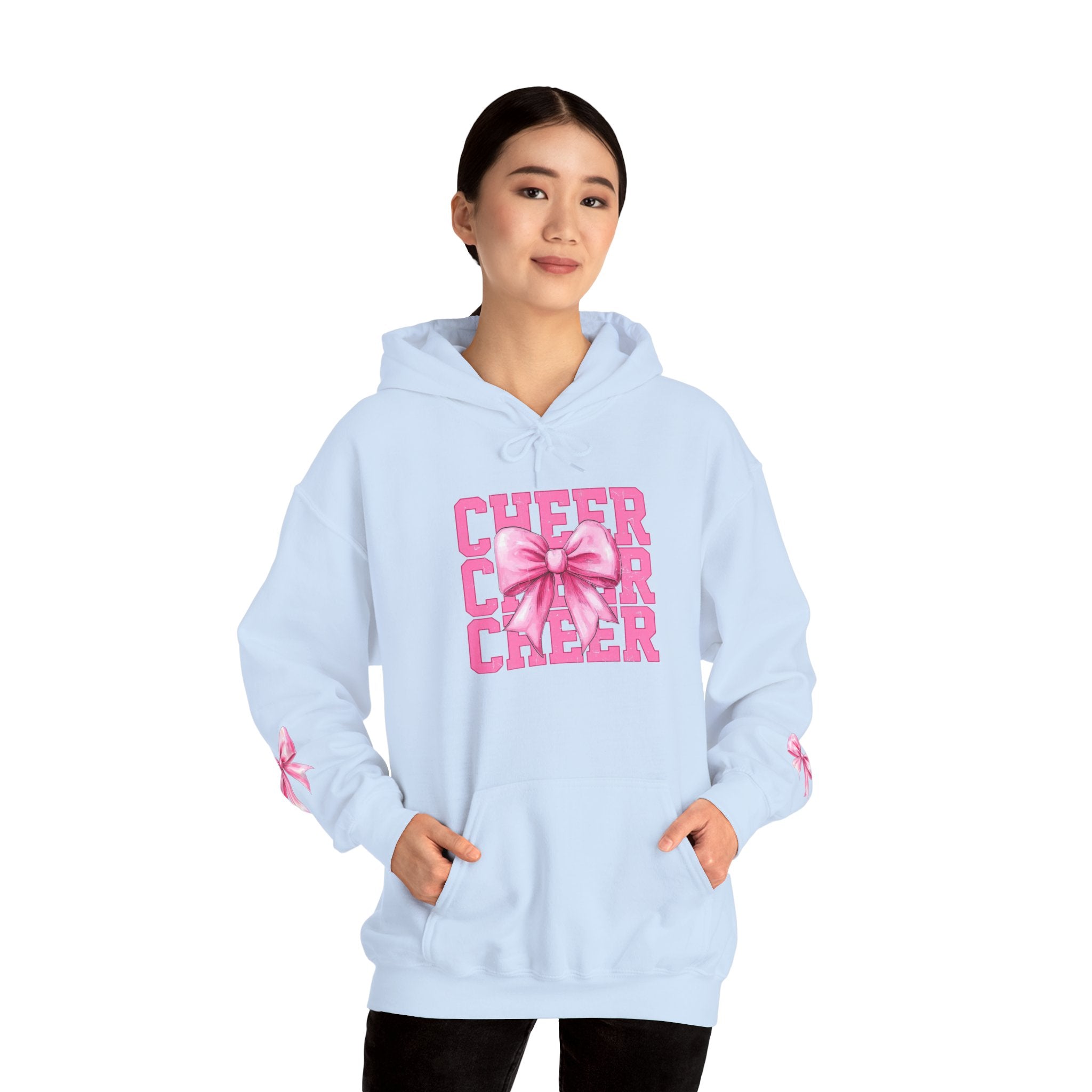 Cheerful Bow Hoodie - Perfect for Cheerleaders, Team Spirit, Dance, Everyday Wear, Gift for Coaches, Cheer Events