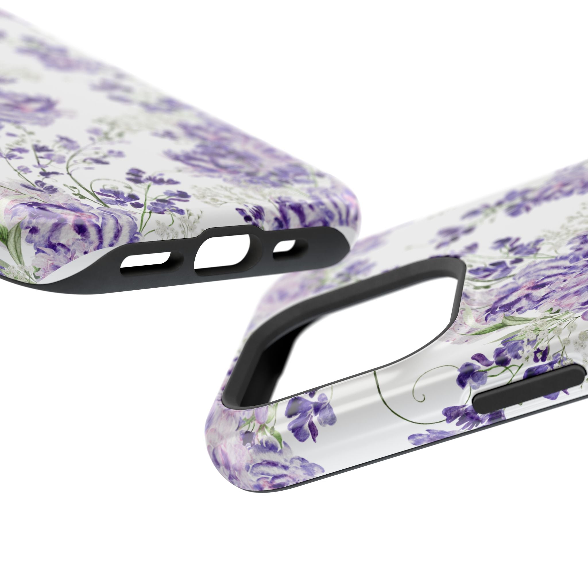 Customizable: Purple Floral Impact-Resistant Phone Case