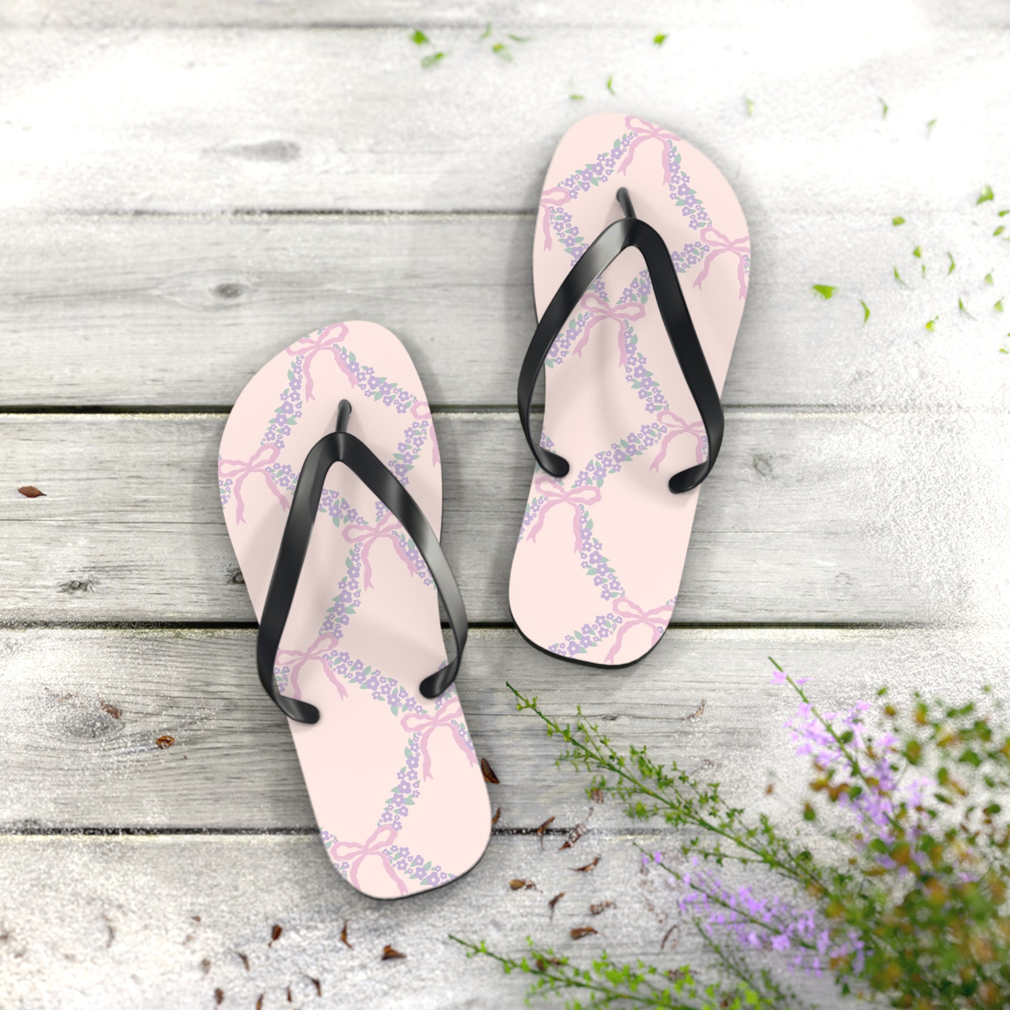 Customizable: Charming Floral Flip Flops, Summer Sandals, Beachwear, Vacation Footwear, Gift for Her, Casual Summer Fashion