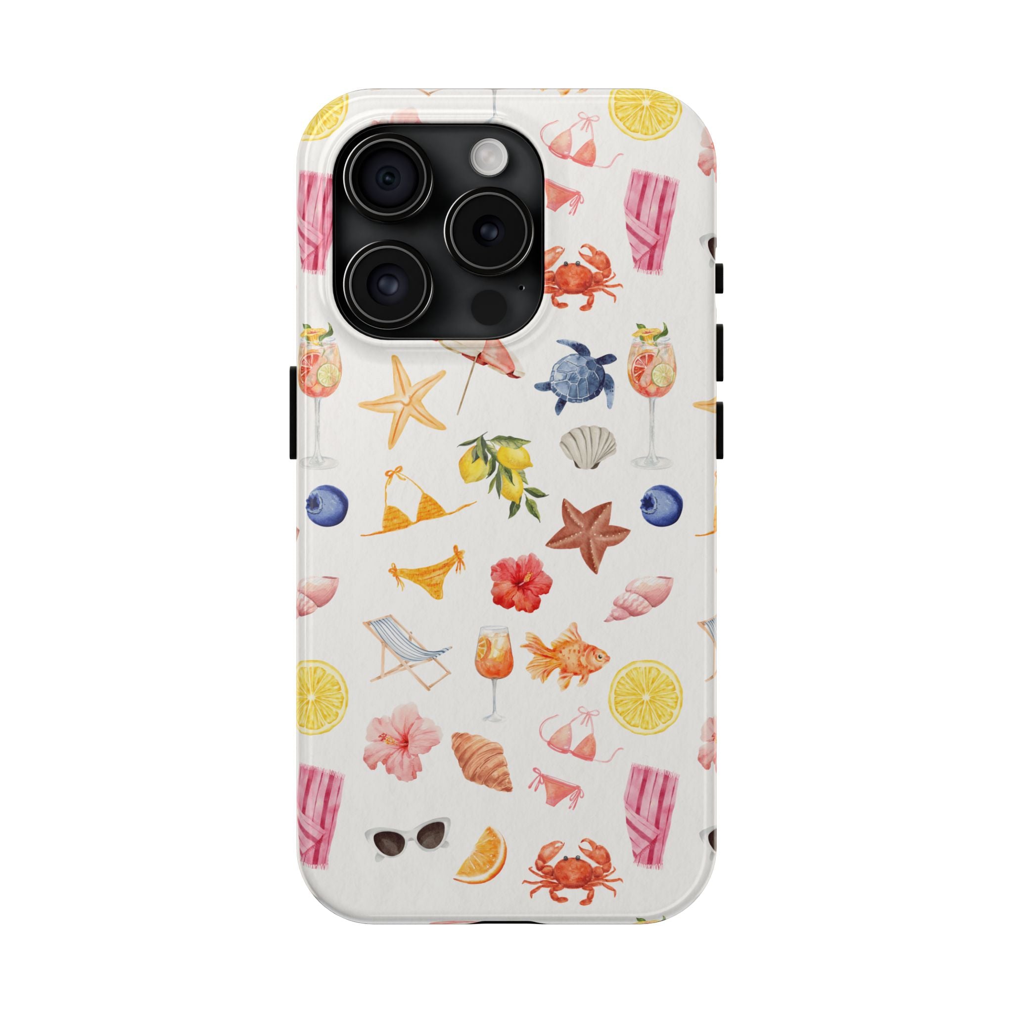 Customizable: Tropical Summer Phone Case, Vivid Coastal Design, Perfect Gift for Beach Lovers, Vacation Memories, Durable Tough Cases