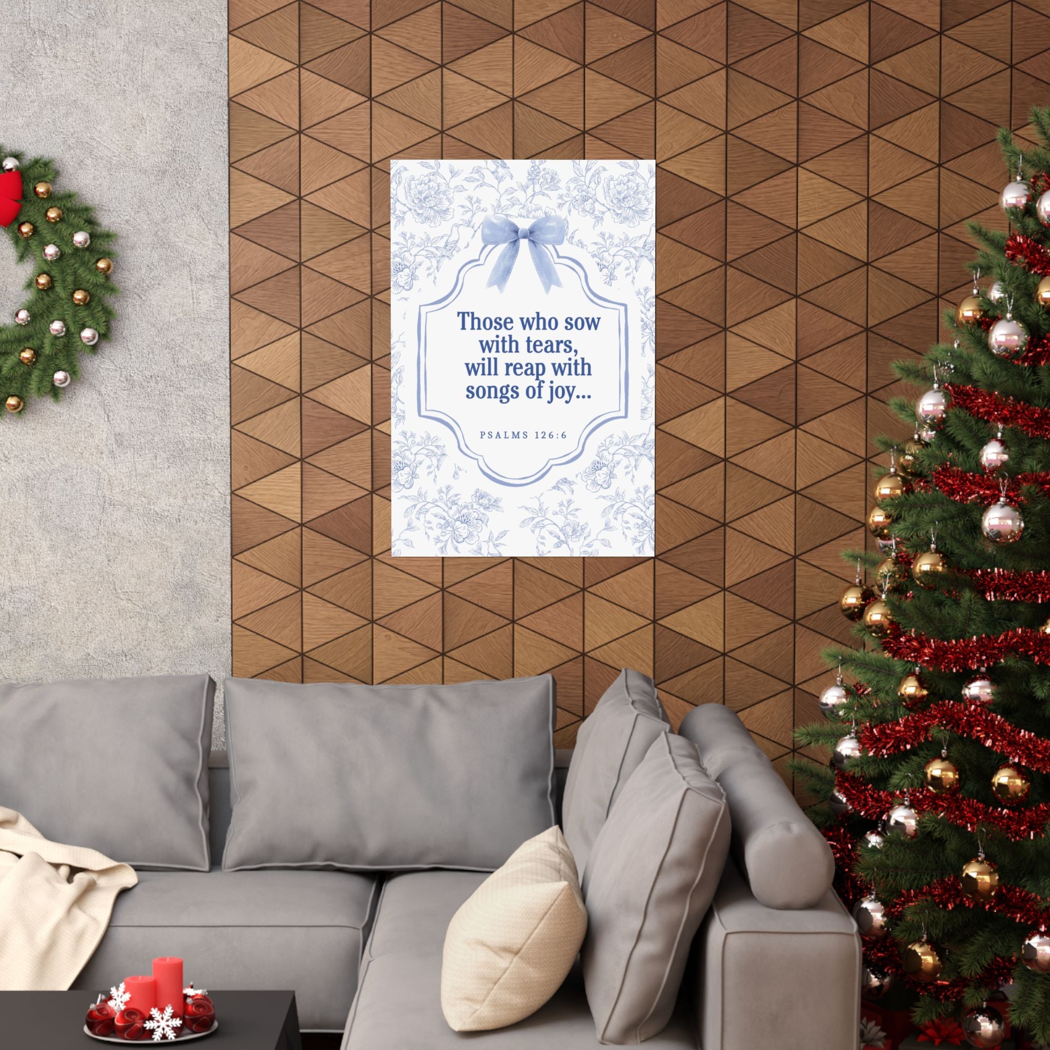 "Inspirational Bible Verse Matte Poster - Graceful Home Décor, Thoughtful Gift, Uplifting Wall Art, Faith-Based Motivation, Psalms 126:6"