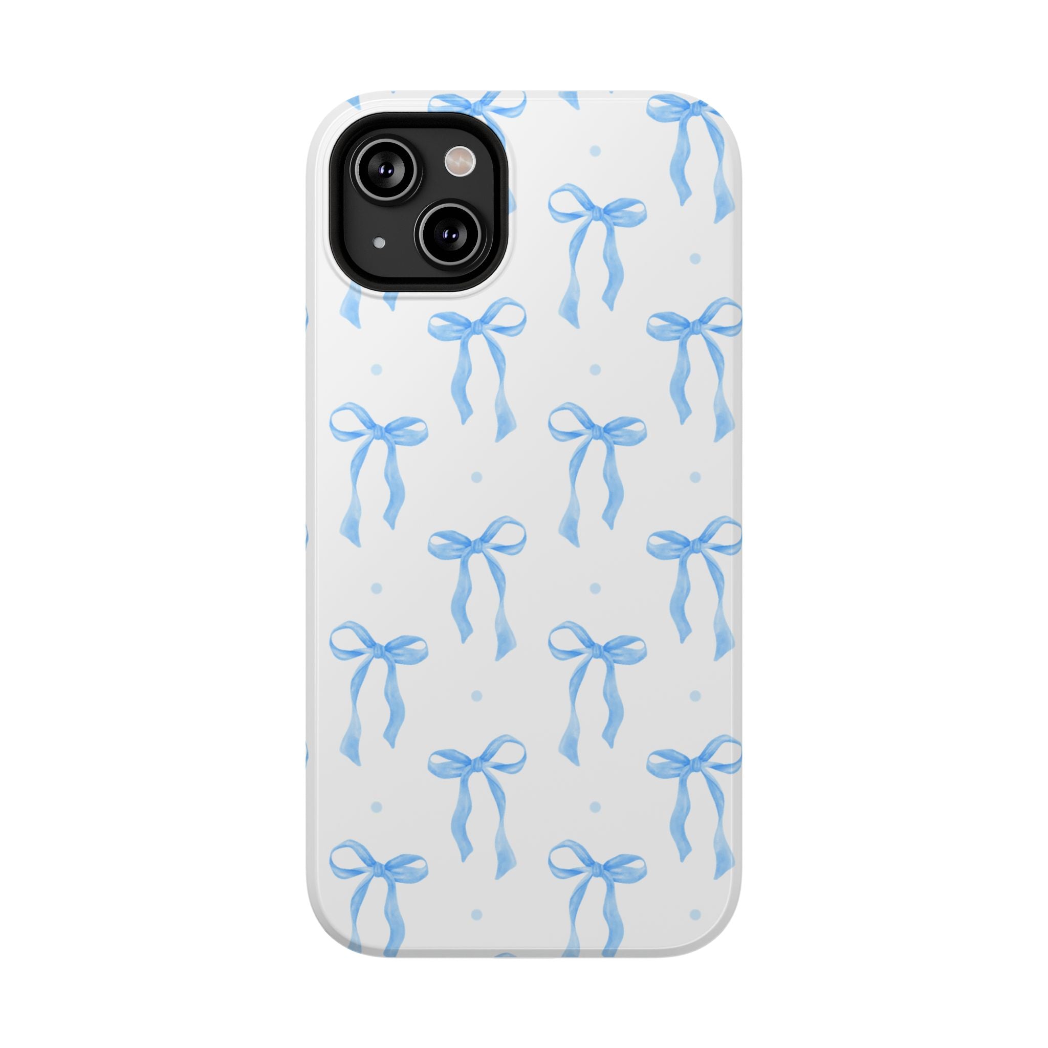 Customizable: Chic Blue Coquette Bow Impact-Resistant Phone Case