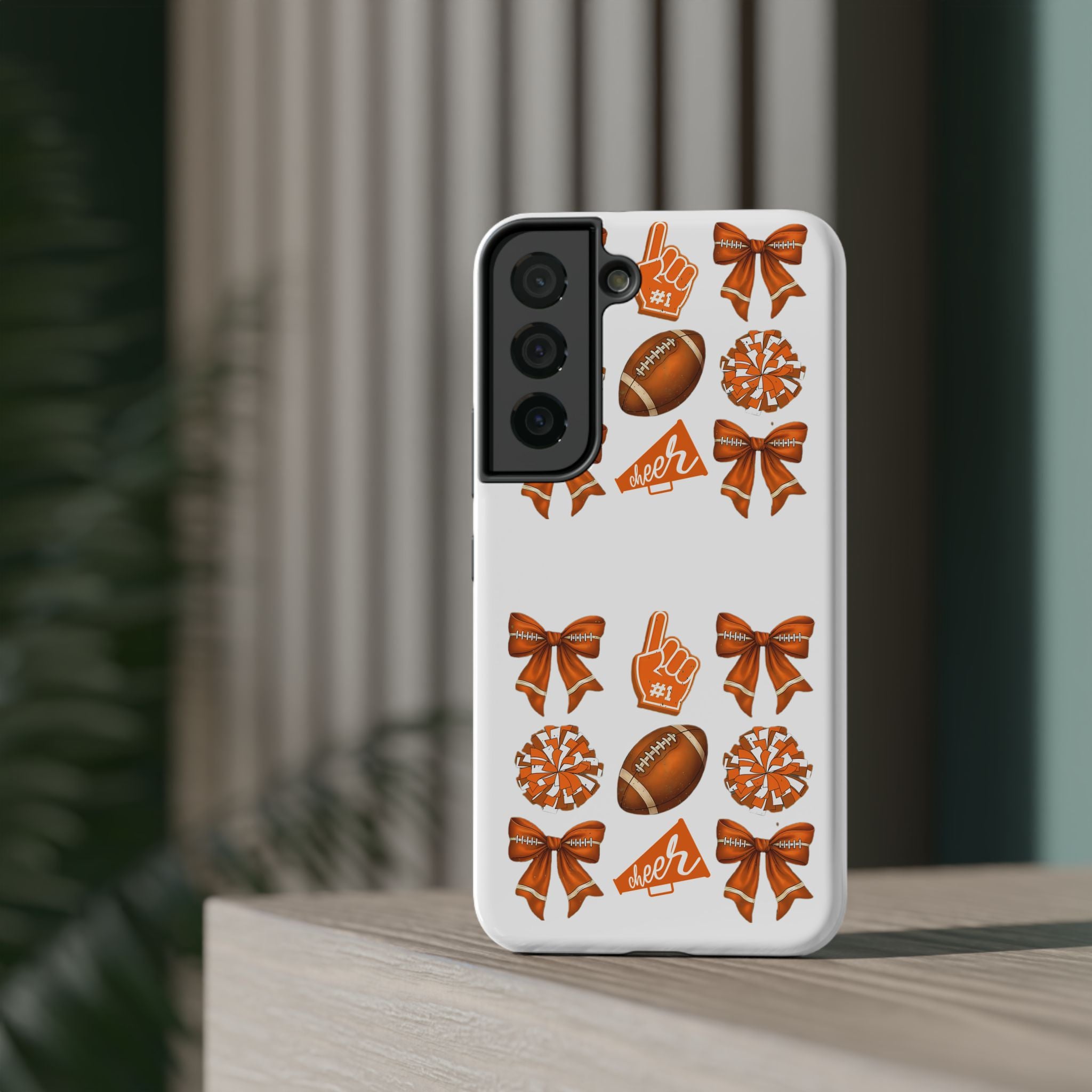 Customizable Orange-Themed Football Team Spirit Phone Case - Cheerful Accessories for Game Day, Unique Design for Fans, Sports Gift, Fall Celebrations, Team Pride