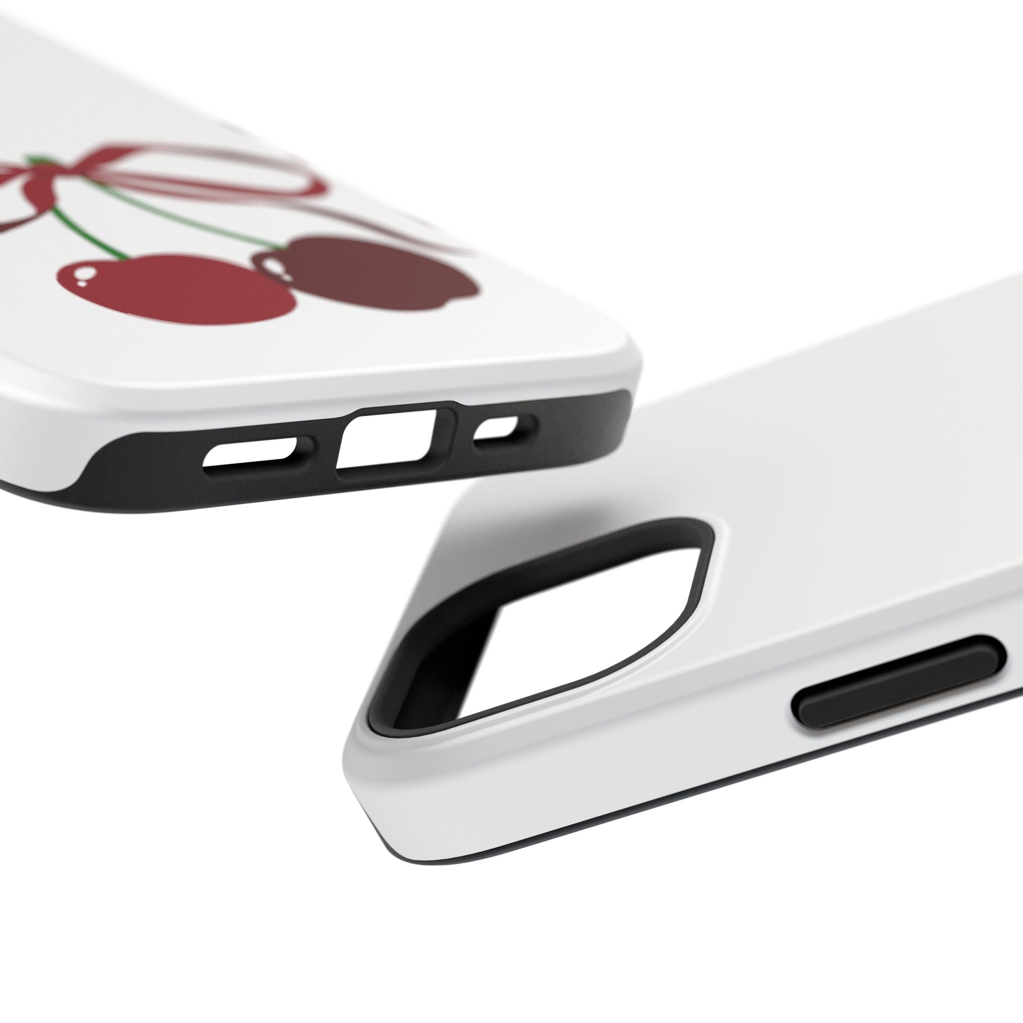 Customizable: Cherry Bow Impact-Resistant Case for Smartphones | Cute Phone Cover | Gift for Her | Cherry Lover's Accessory | Durable Phone Case