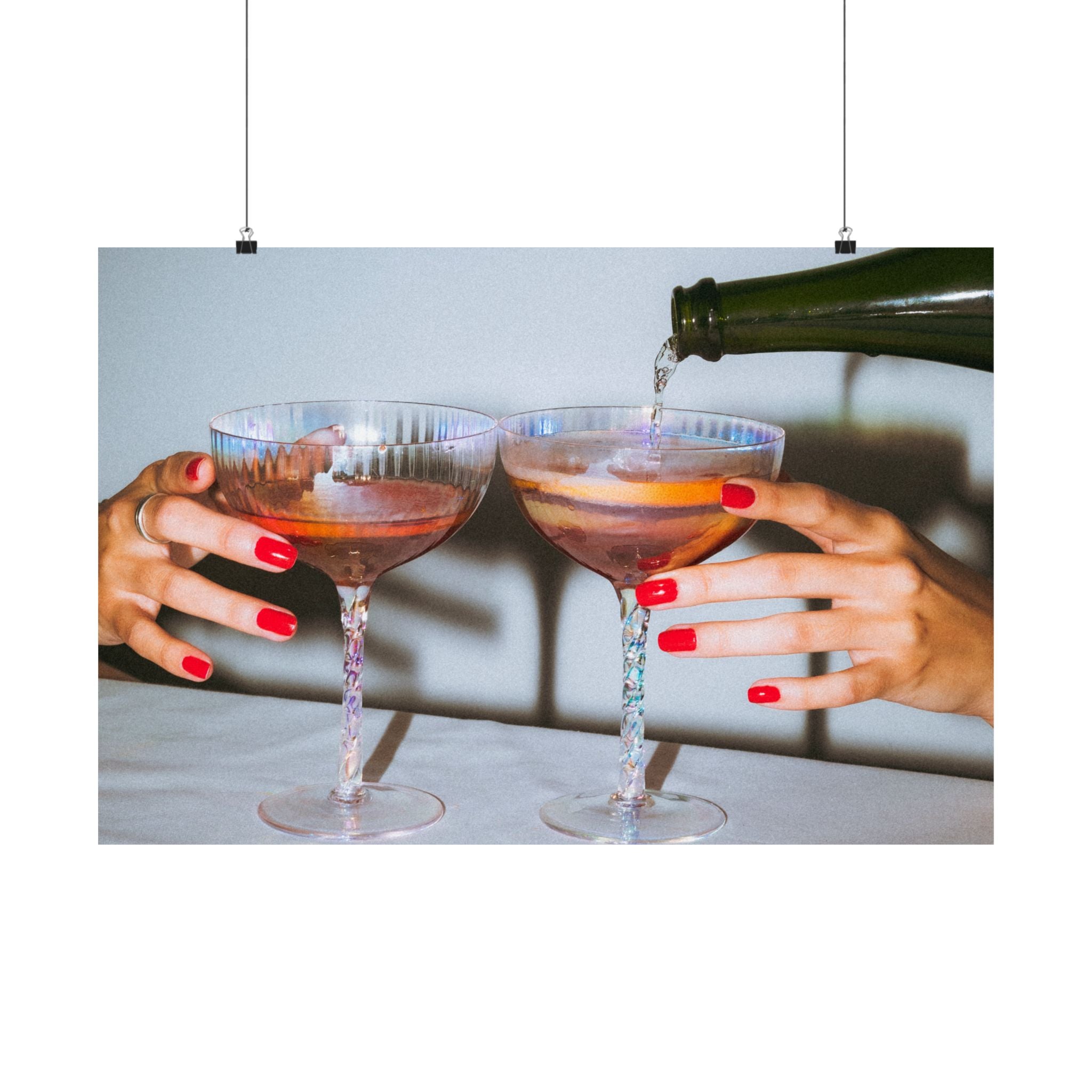 Chic Cocktail Wall Art, Matte Horizontal Posters, Celebratory Decor, Home Bar Art, Stylish Gifts for Friends, Modern Decor