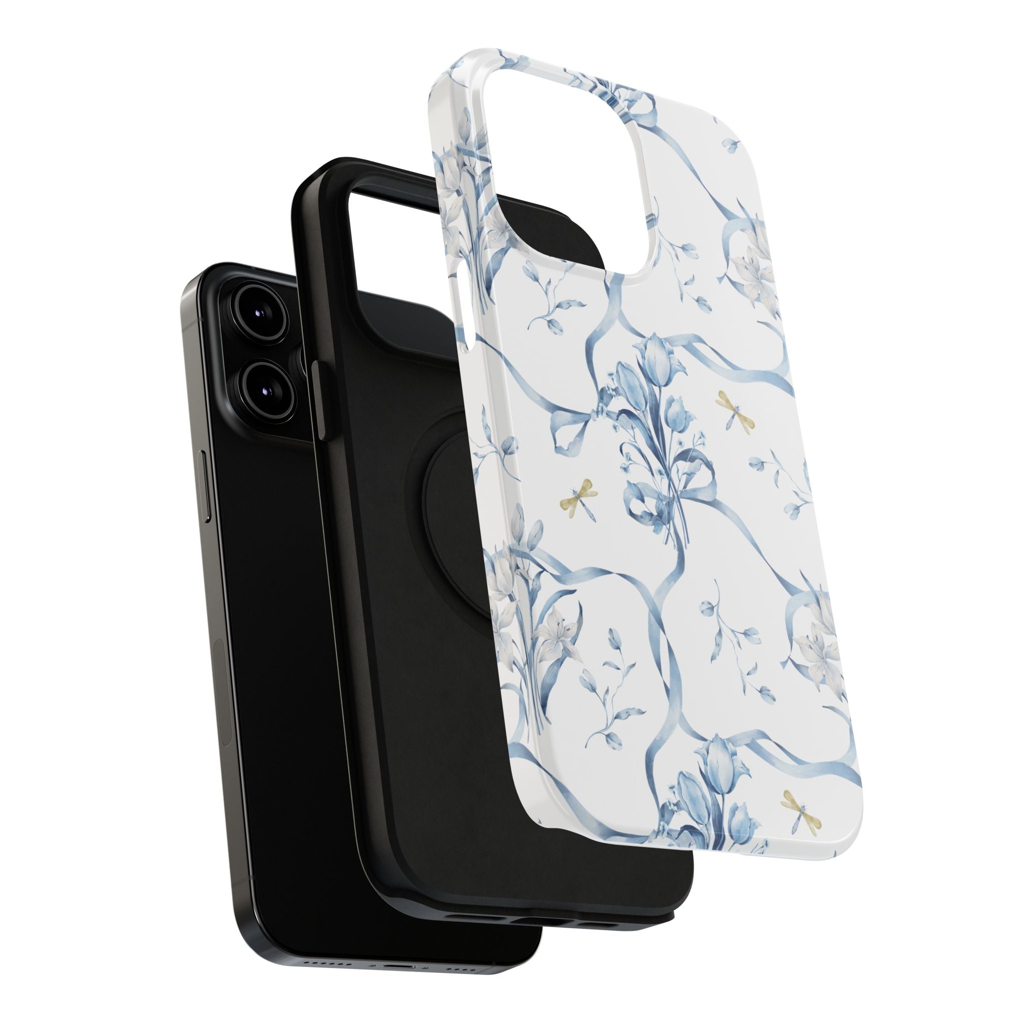 Customizable: Blue Floral-Inspired Phone Case