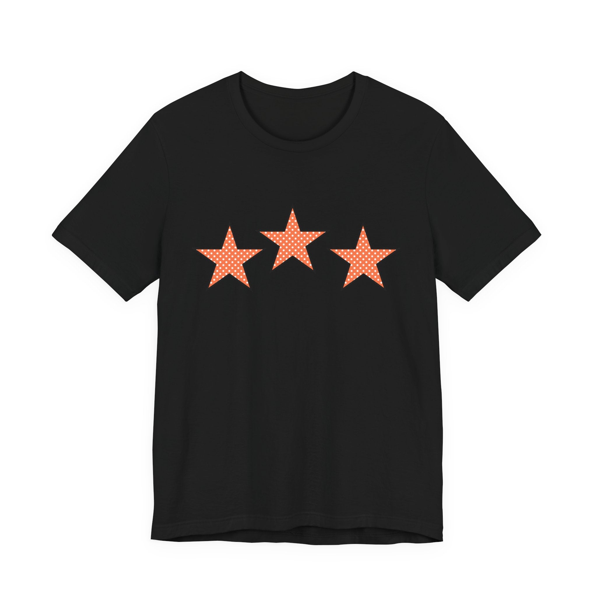 Customizable Orange & White Polka Dot Tri-Star Graphic Tee