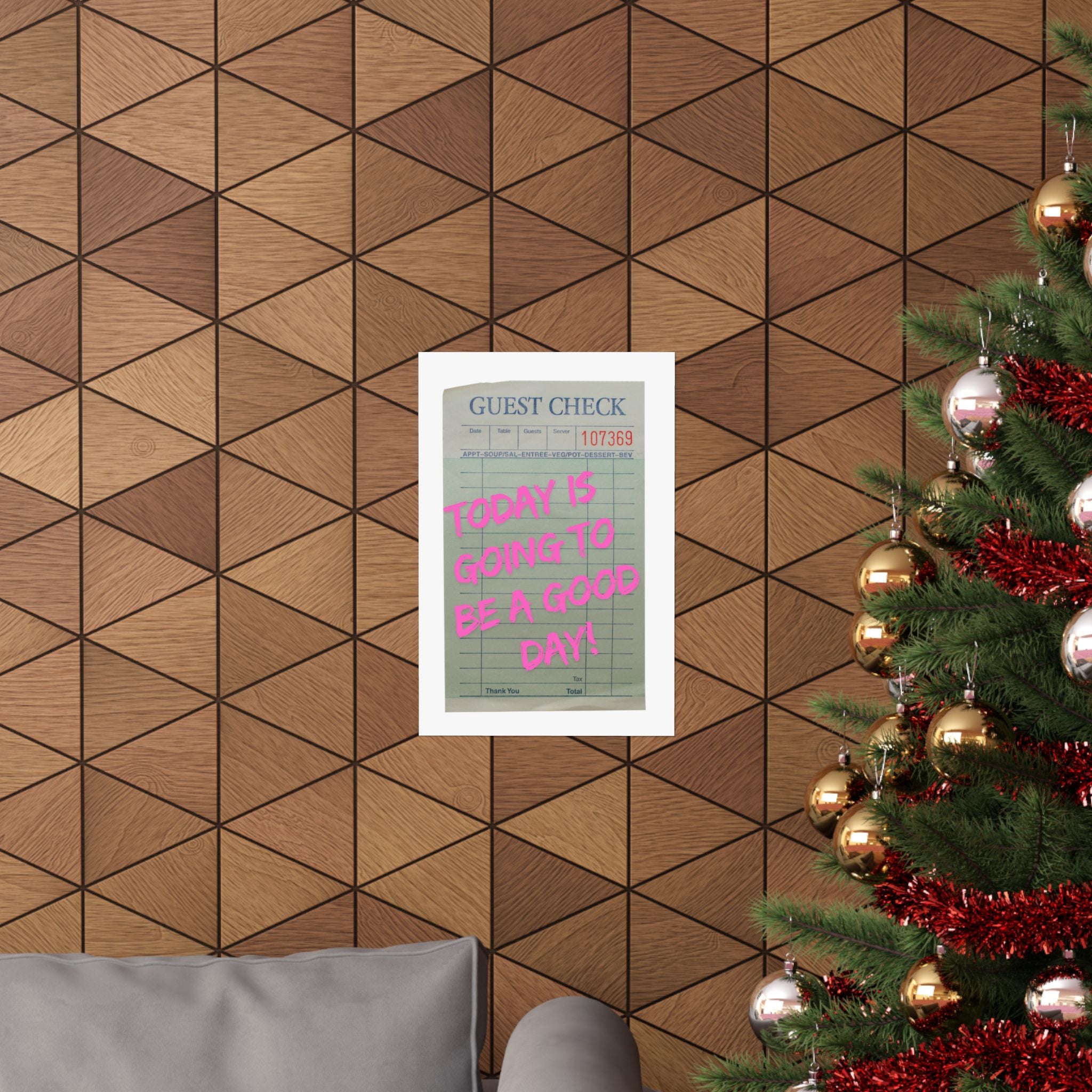 Guest Check Wall Art Poster, College Dorm Decor, Trendy Wall Art, Gift for Friends