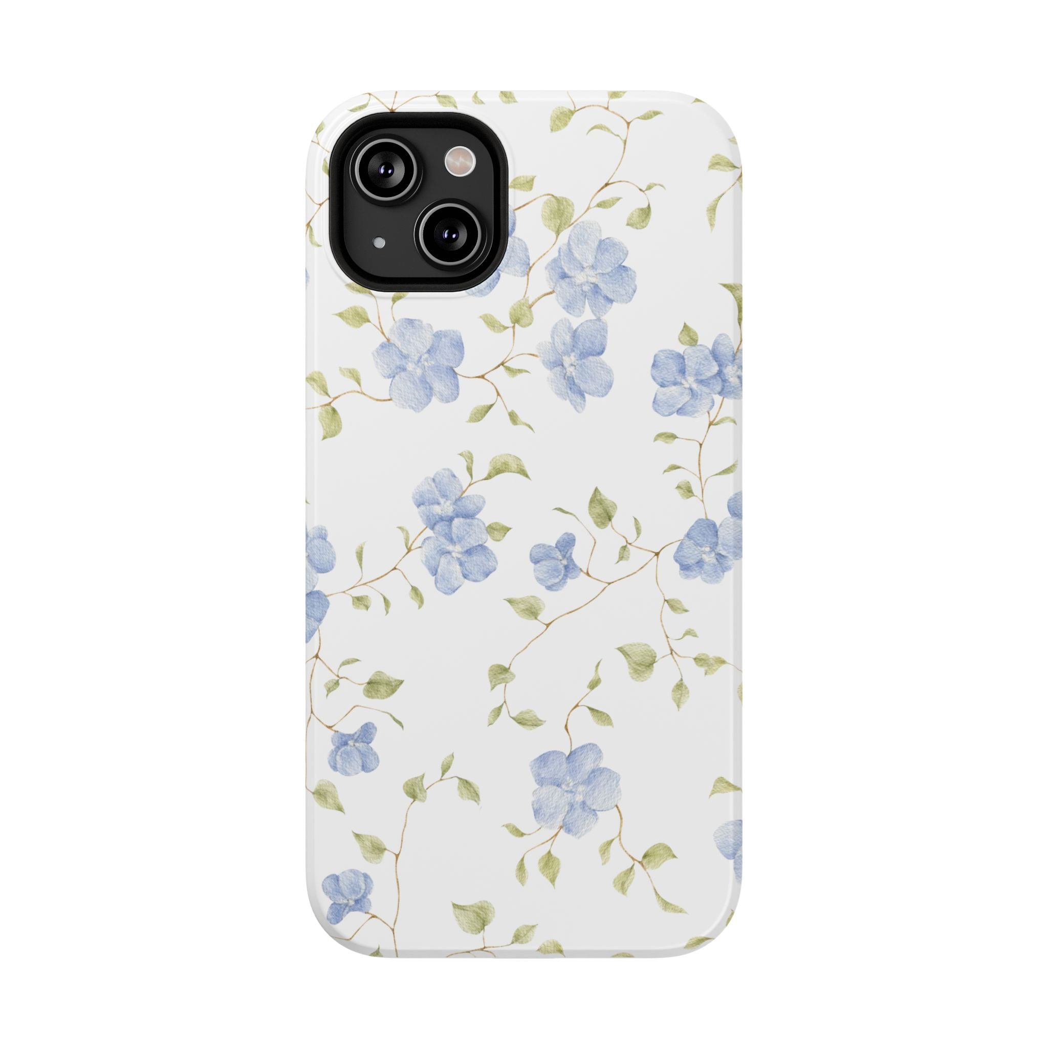 Customizable: Blue Floral Impact-Resistant Phone Case