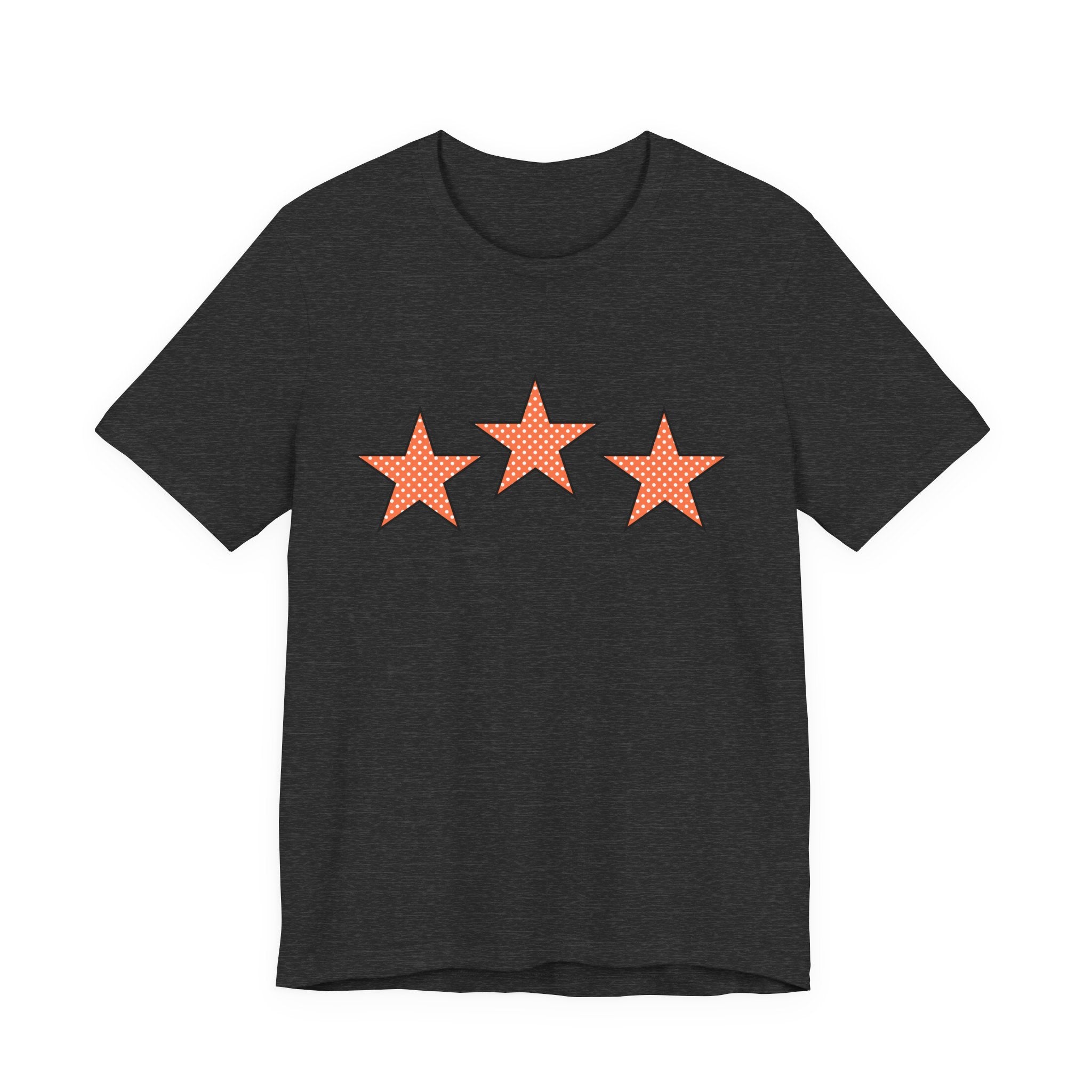 Customizable Orange & White Polka Dot Tri-Star Graphic Tee