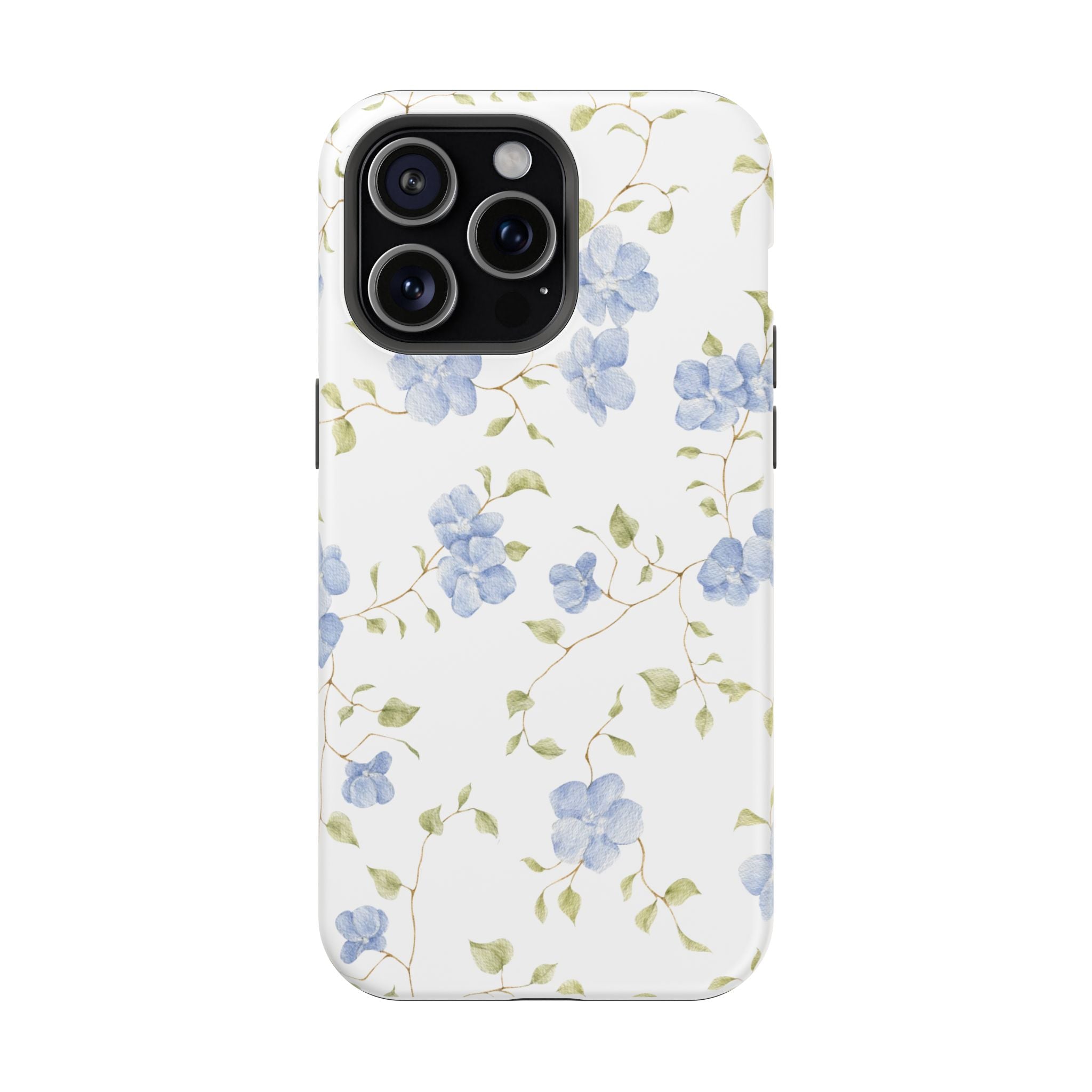 Customizable: Blue Floral Impact-Resistant Phone Case