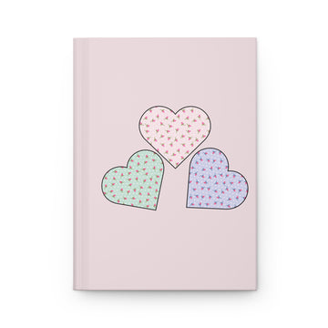 Customizable Charming Heart-Themed Hardcover Journal - Perfect for Stationery Lovers, Gift for Friends, Creative Writing, Journaling