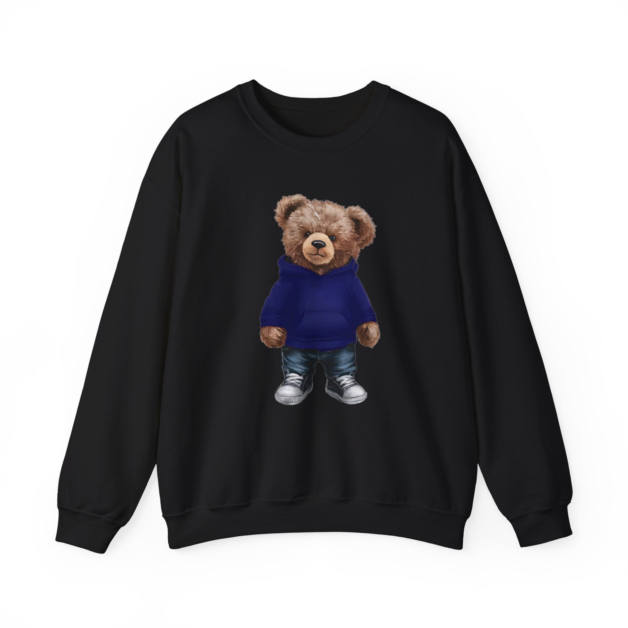 CUSTOMIZABLE Bear with Blue Hoodie Crewneck Sweatshirt | Perfect for Casual Days, Gift for Bear Lovers, Comfy Layer, Unisex Fashion, Cute Wardrobe Staple
