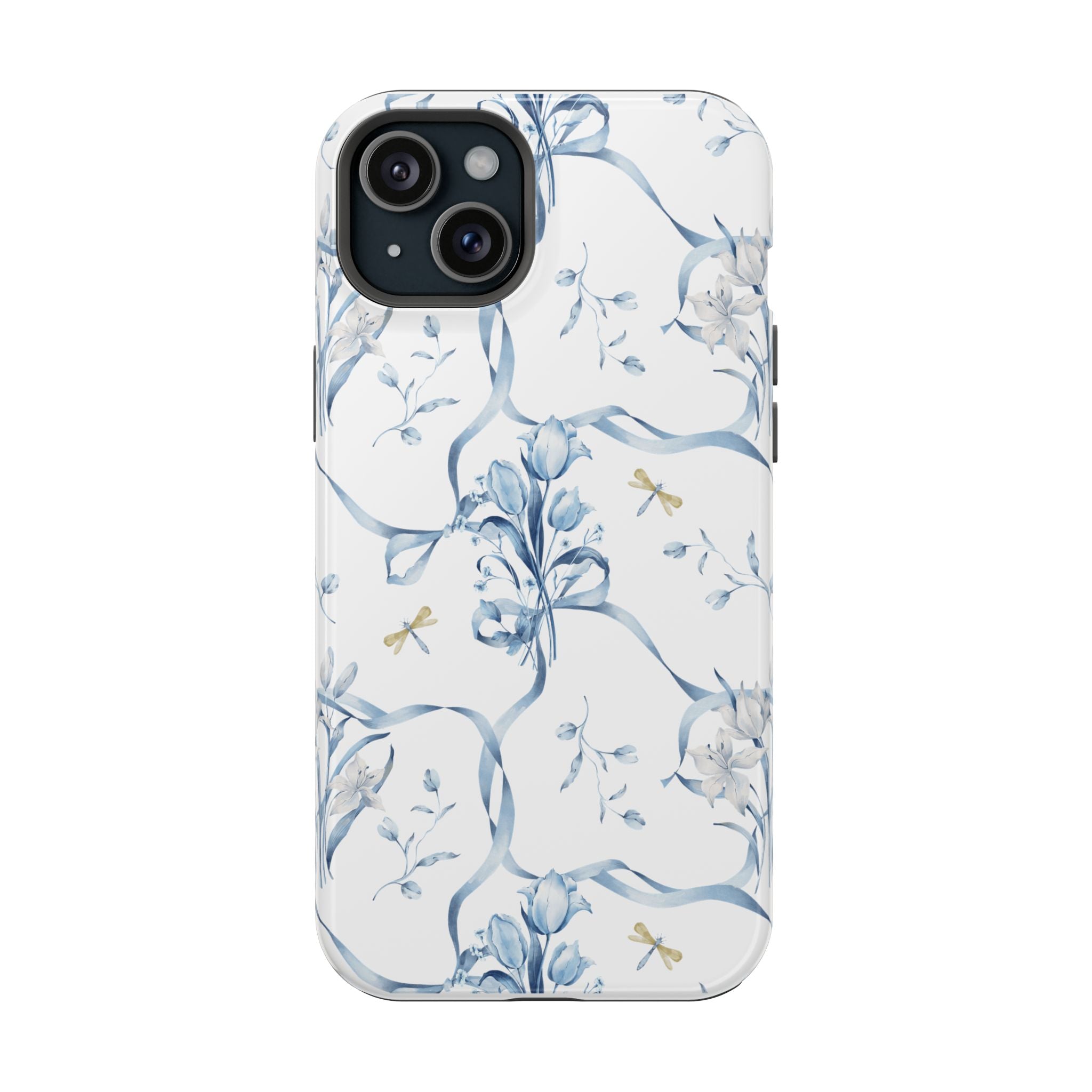 Customizable: Blue Floral-Inspired Phone Case