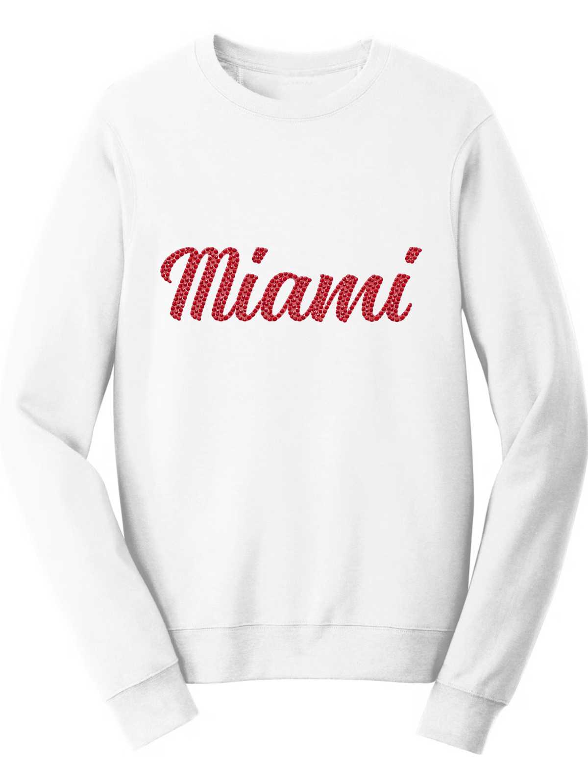 Miami of Ohio University Miami Script White Crewneck Sweatshirt