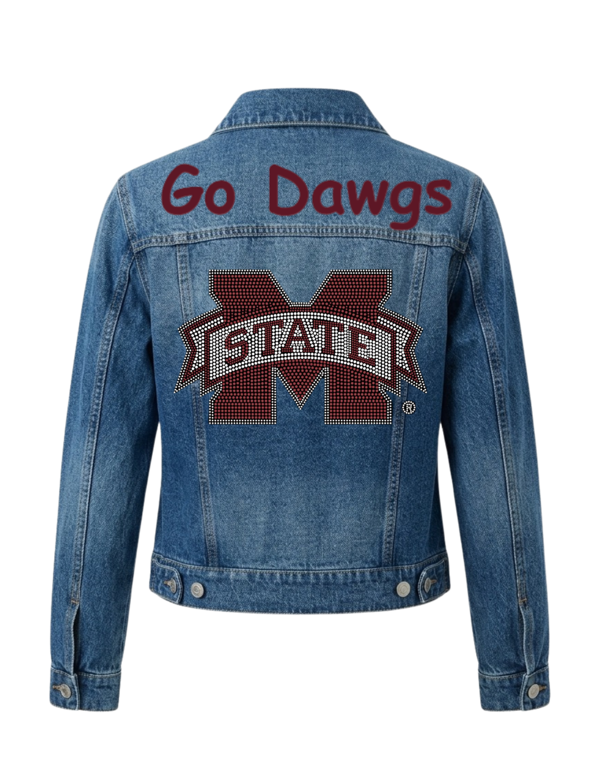 Mississippi State M State Go Dawgs Blue Denim Jacket