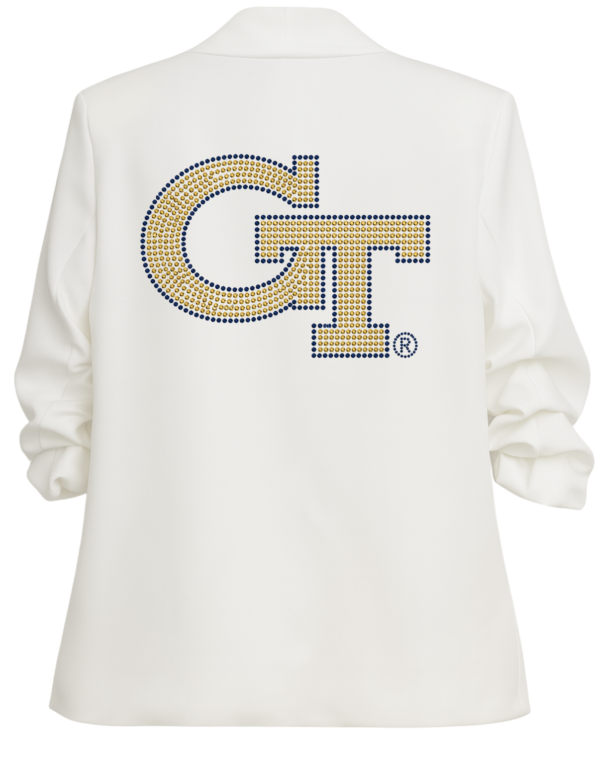 Georgia Tech GT Ruched White Sleeve Blazer