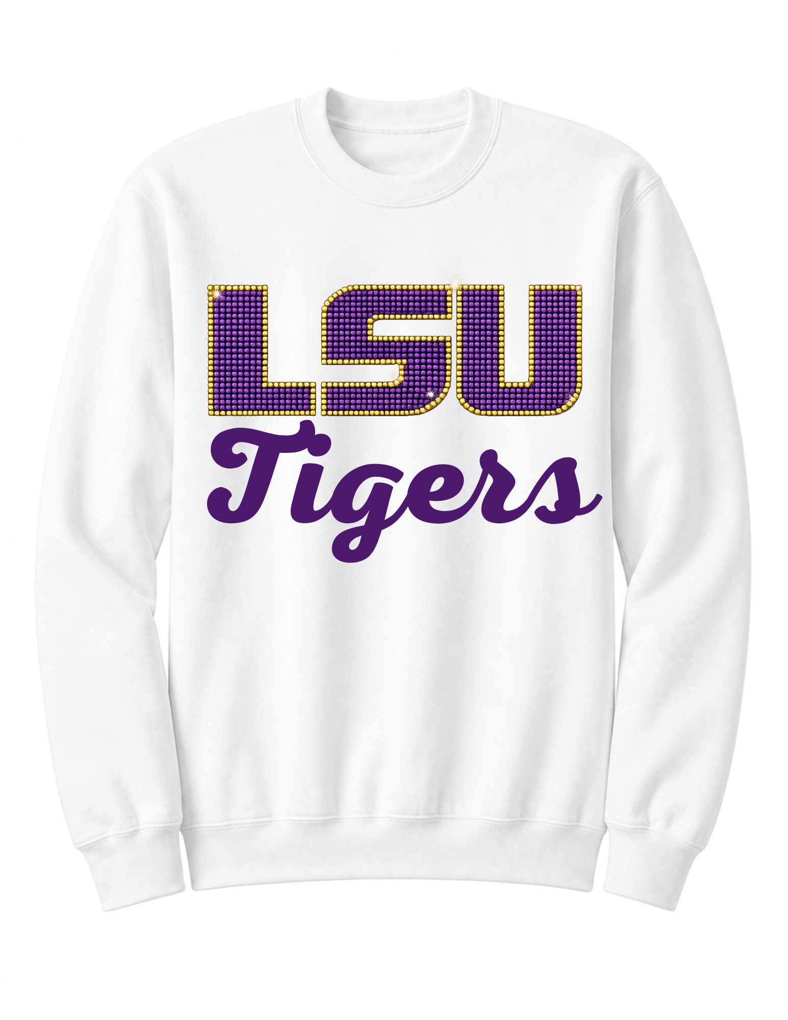 Louisiana State University Tigers White Crewneck Sweatshirt