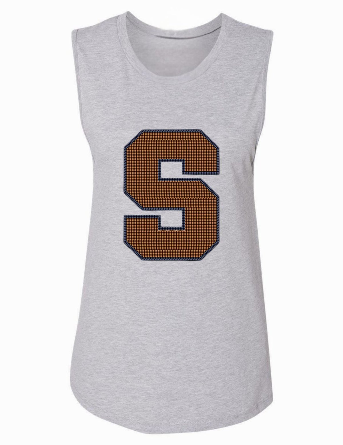 Syracuse University Block S Gray Crewneck Tank Top
