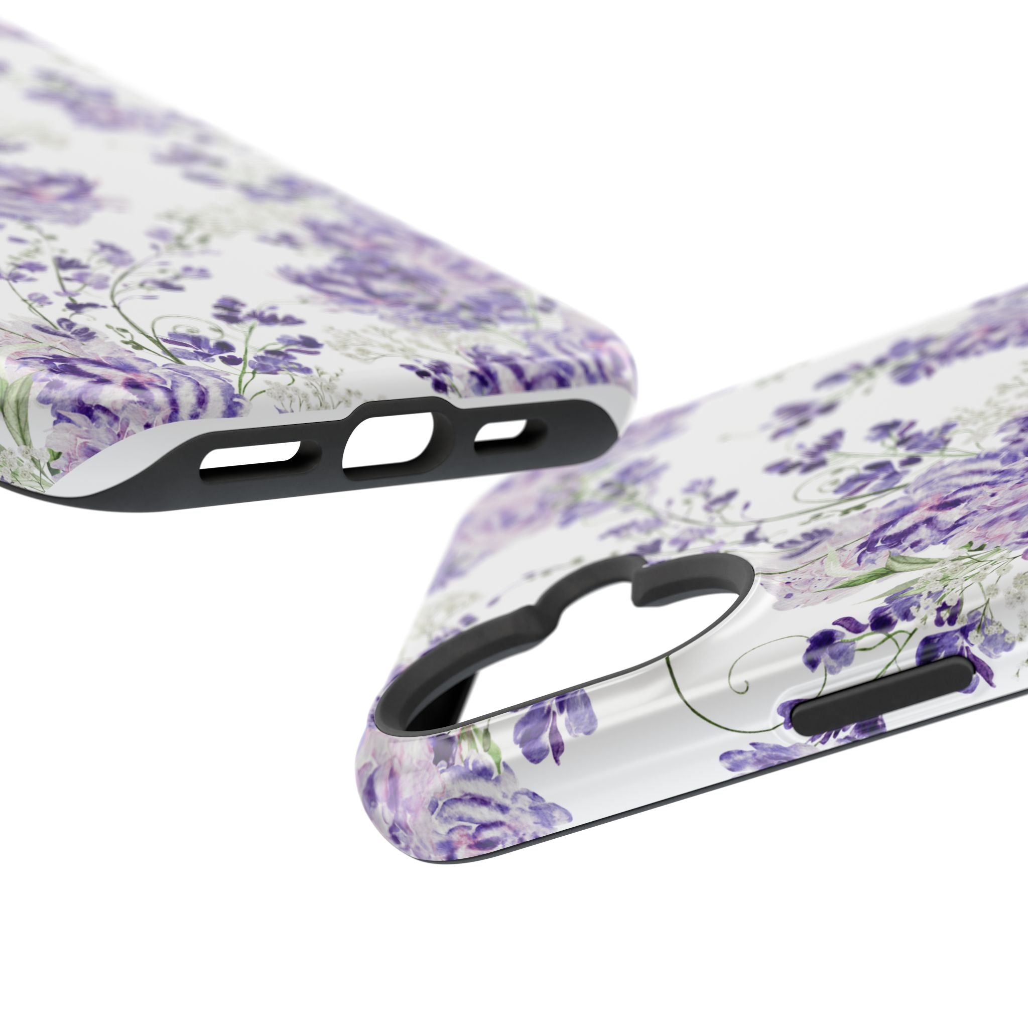 Customizable: Purple Floral Impact-Resistant Phone Case
