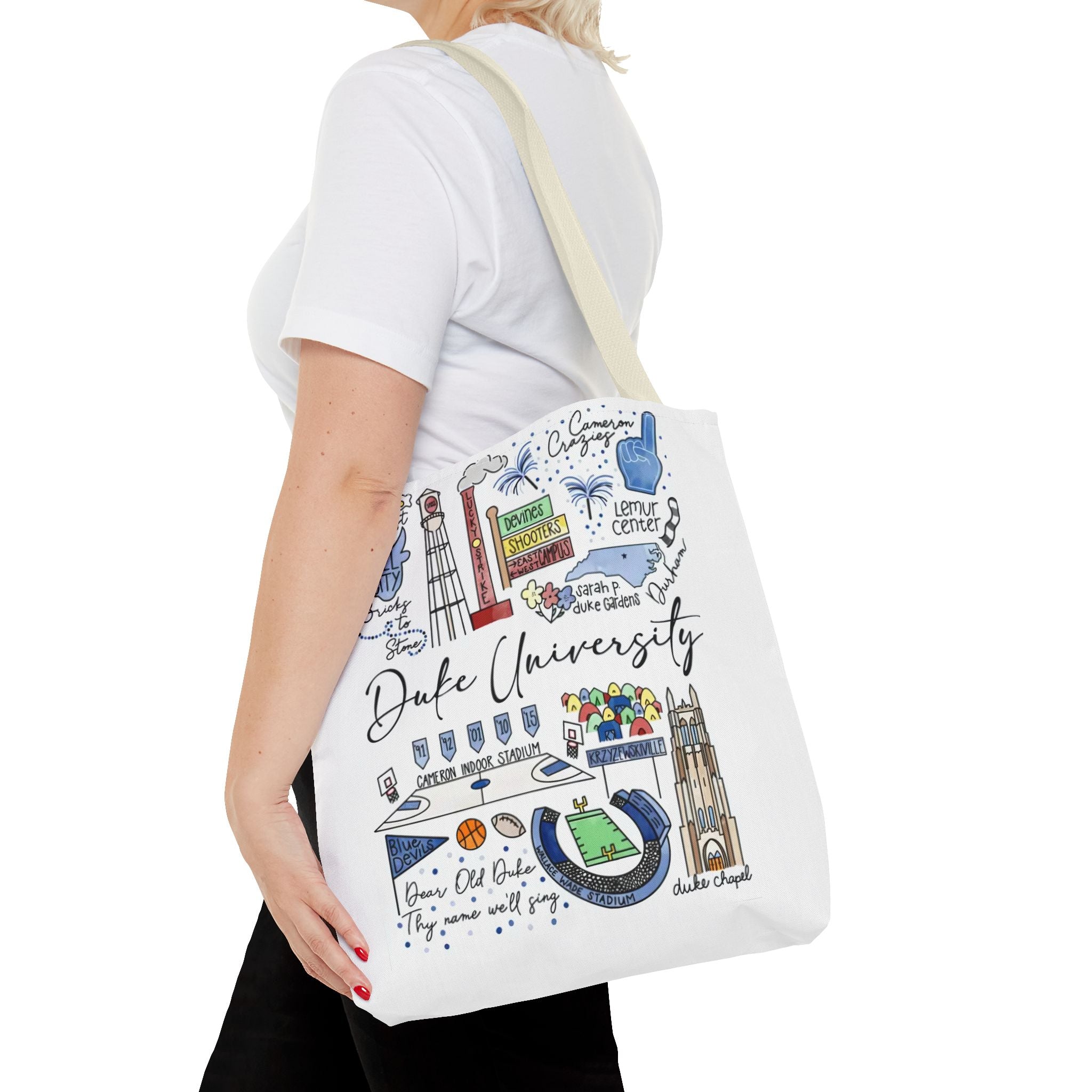 Duke University Tote Bag, College Spirit Bag, Campus Life Accessory, School Pride Gift, Eco-Friendly Shopping Bag