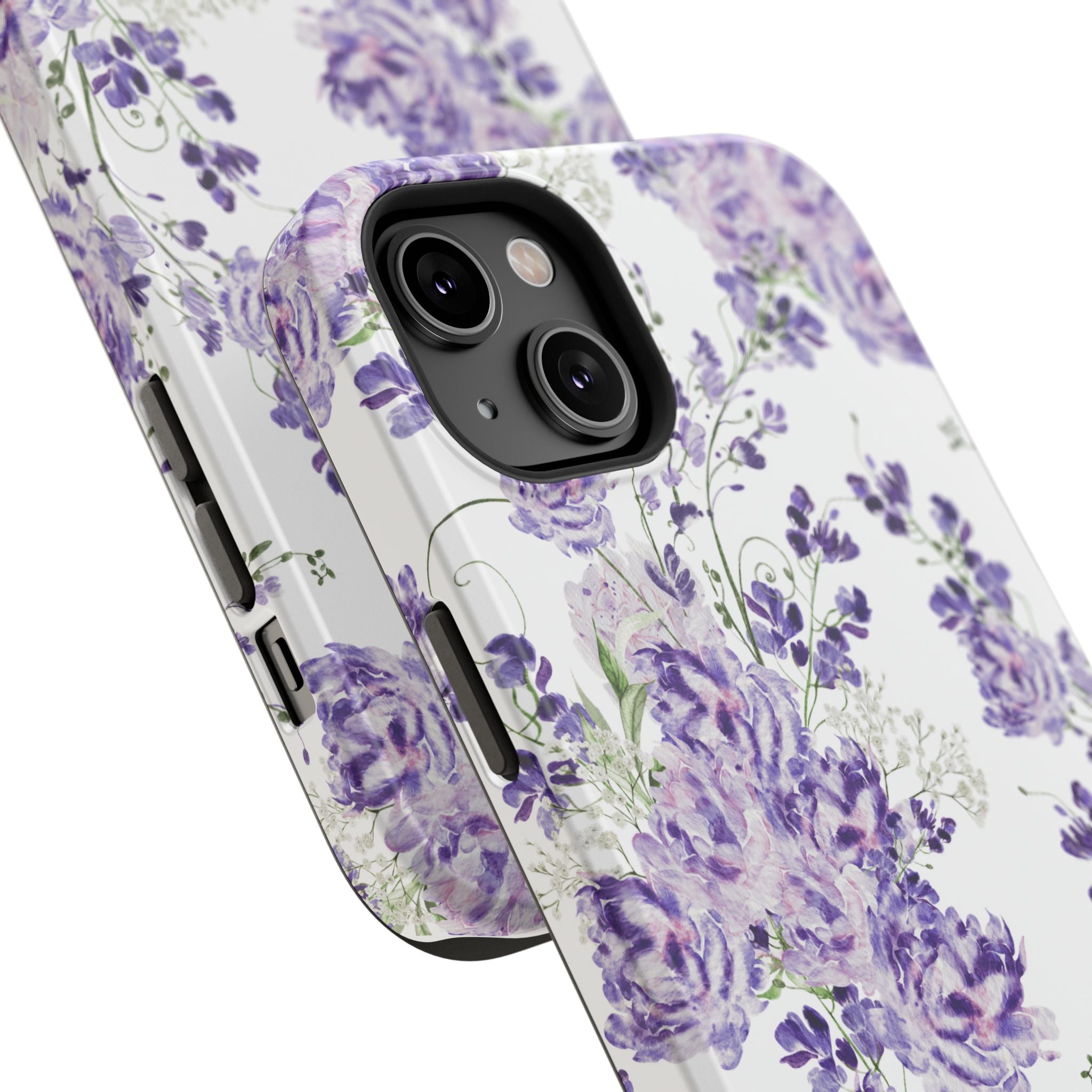 Customizable: Purple Floral Impact-Resistant Phone Case