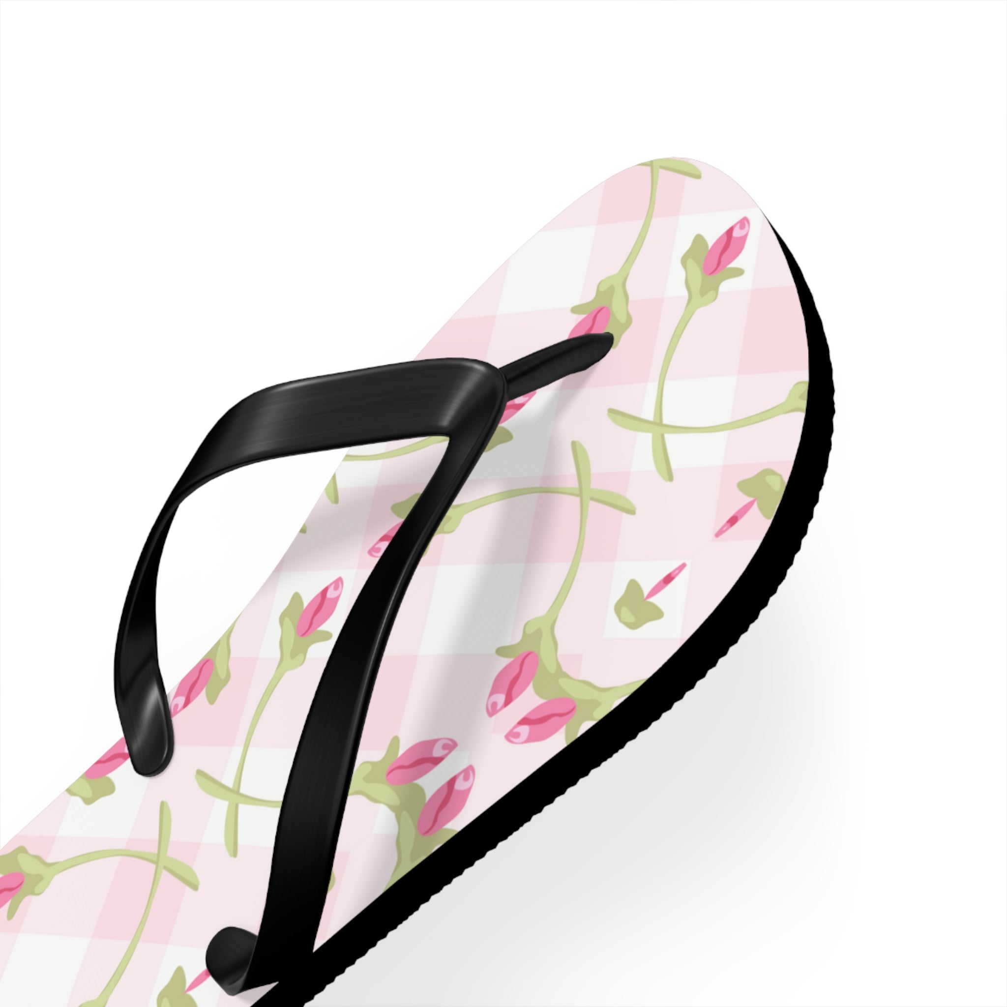 Customizable: Chic Floral Flip Flops for Summer Fun, Beach Vacation Sandals, Garden Party Footwear, Stylish Slip-Ons, Spring Accessories