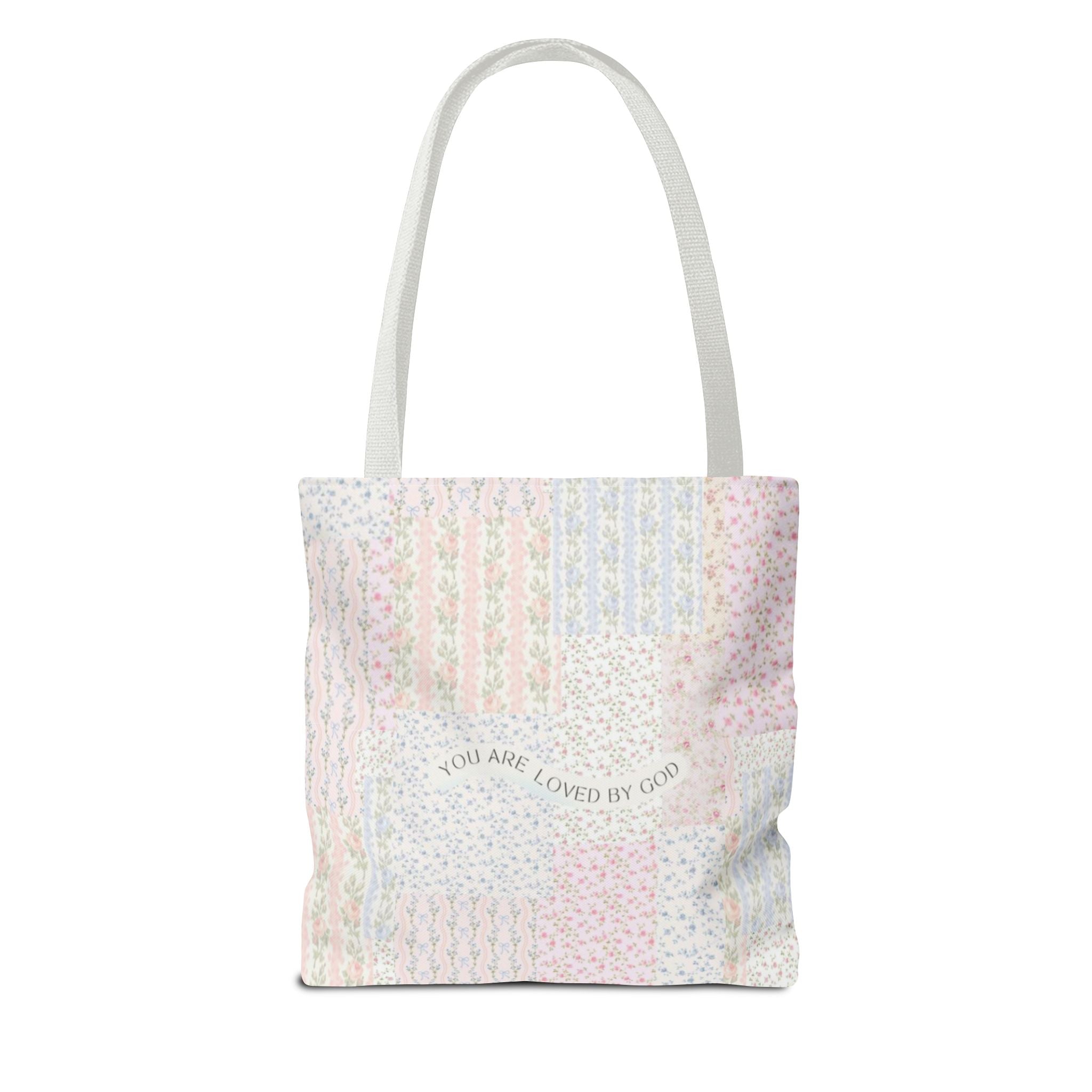 Spiritual Tote Bag with Floral Design, Inspirational Gift for Women, Church Bag, Eco-Friendly Shoulder Tote, Everyday Use