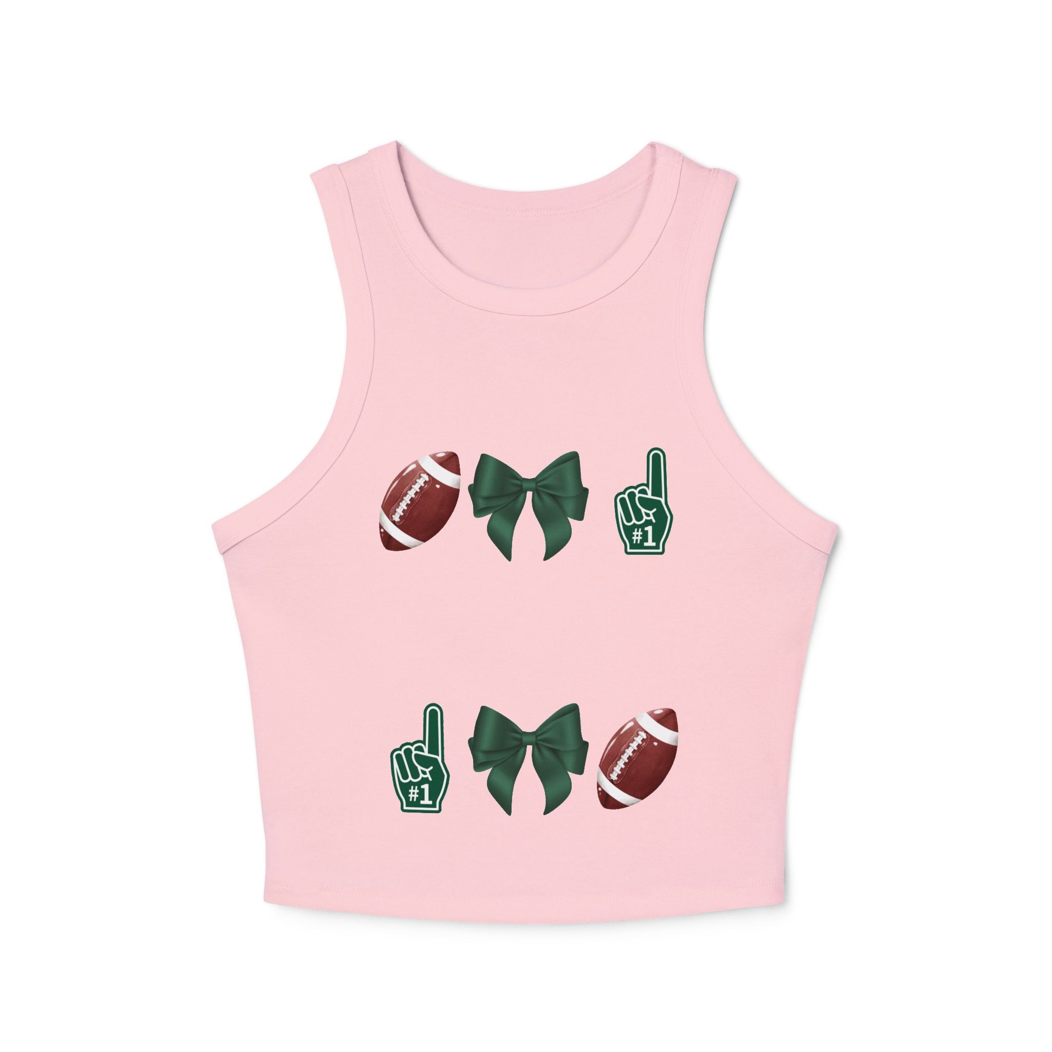 Customizable Green Football Gameday Racerback Tank