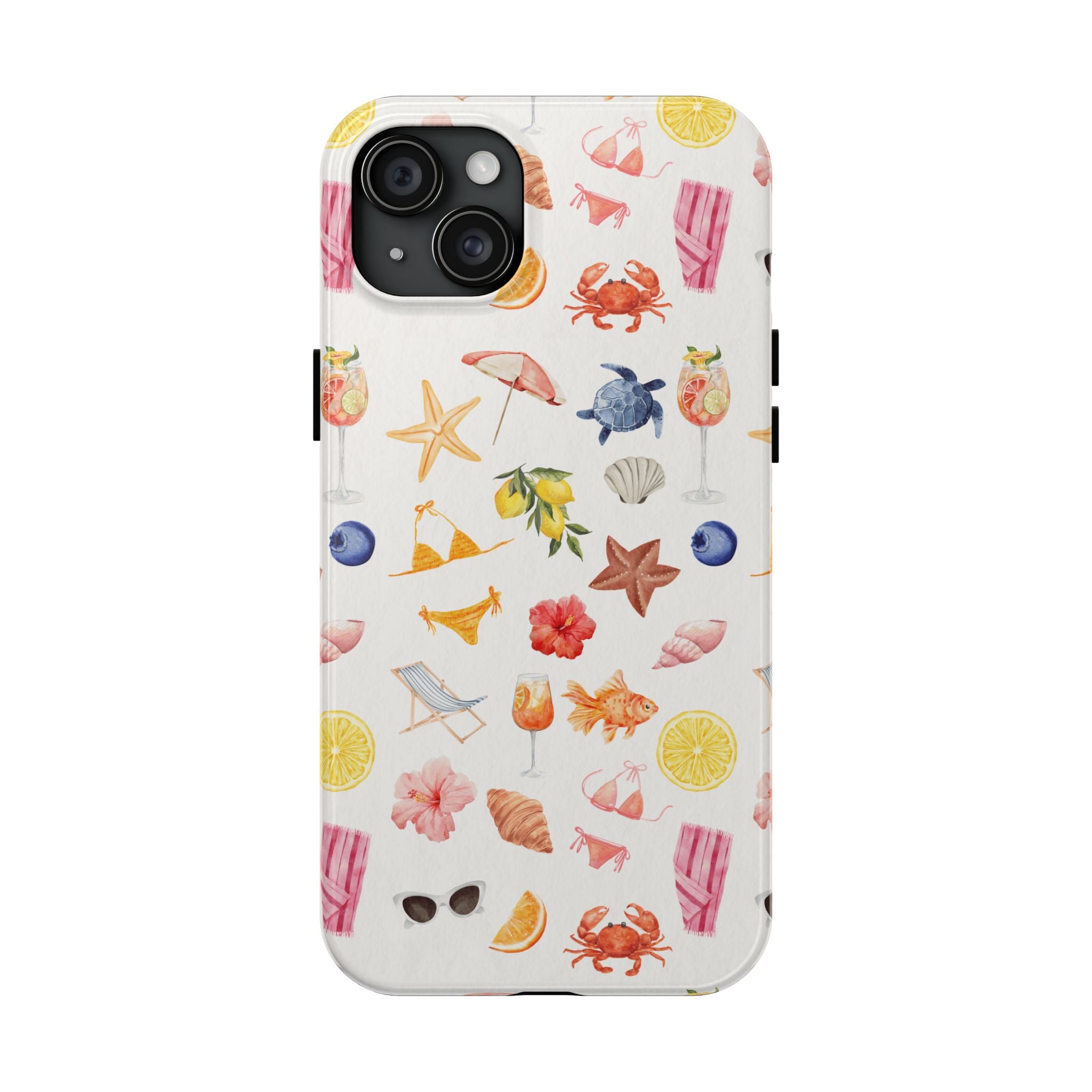 Customizable: Tropical Summer Phone Case, Vivid Coastal Design, Perfect Gift for Beach Lovers, Vacation Memories, Durable Tough Cases