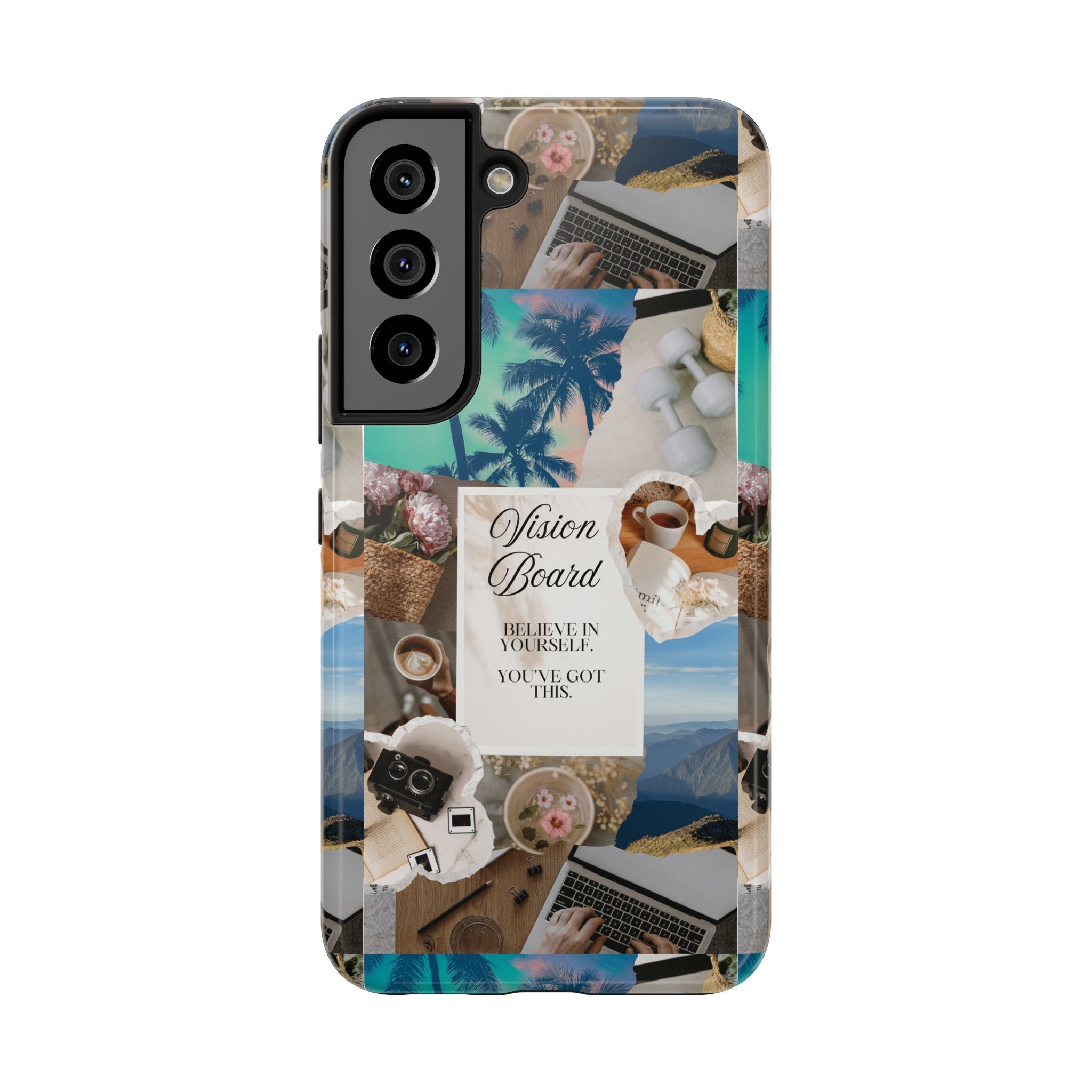 Inspiring Vision Board Phone Case, Motivational Tough Case, Adventurous Gift for Her, Self-Care, Dream Big, Unique Phone Accessory