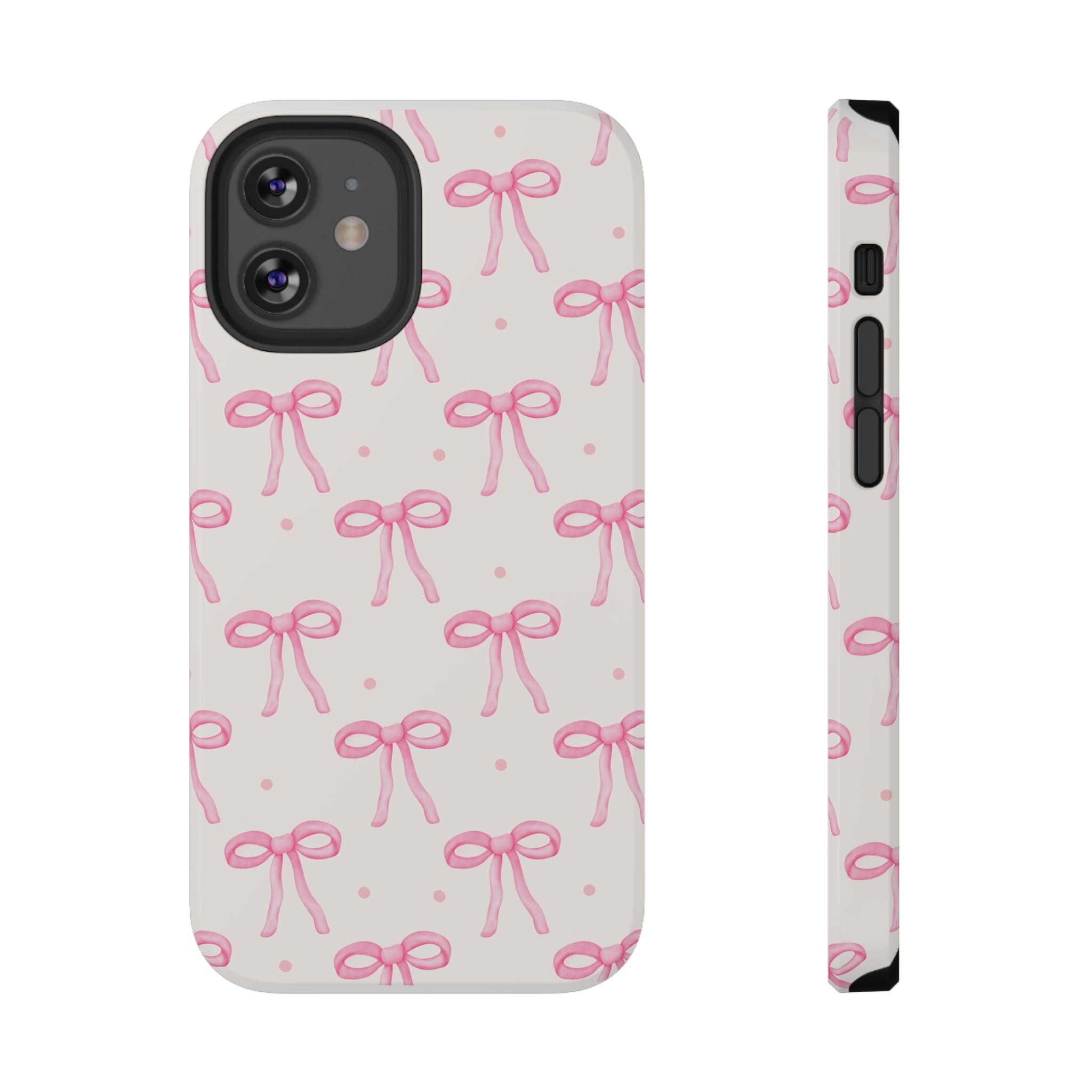 Customizable: Cute Pink Bow Impact-Resistant Phone Case