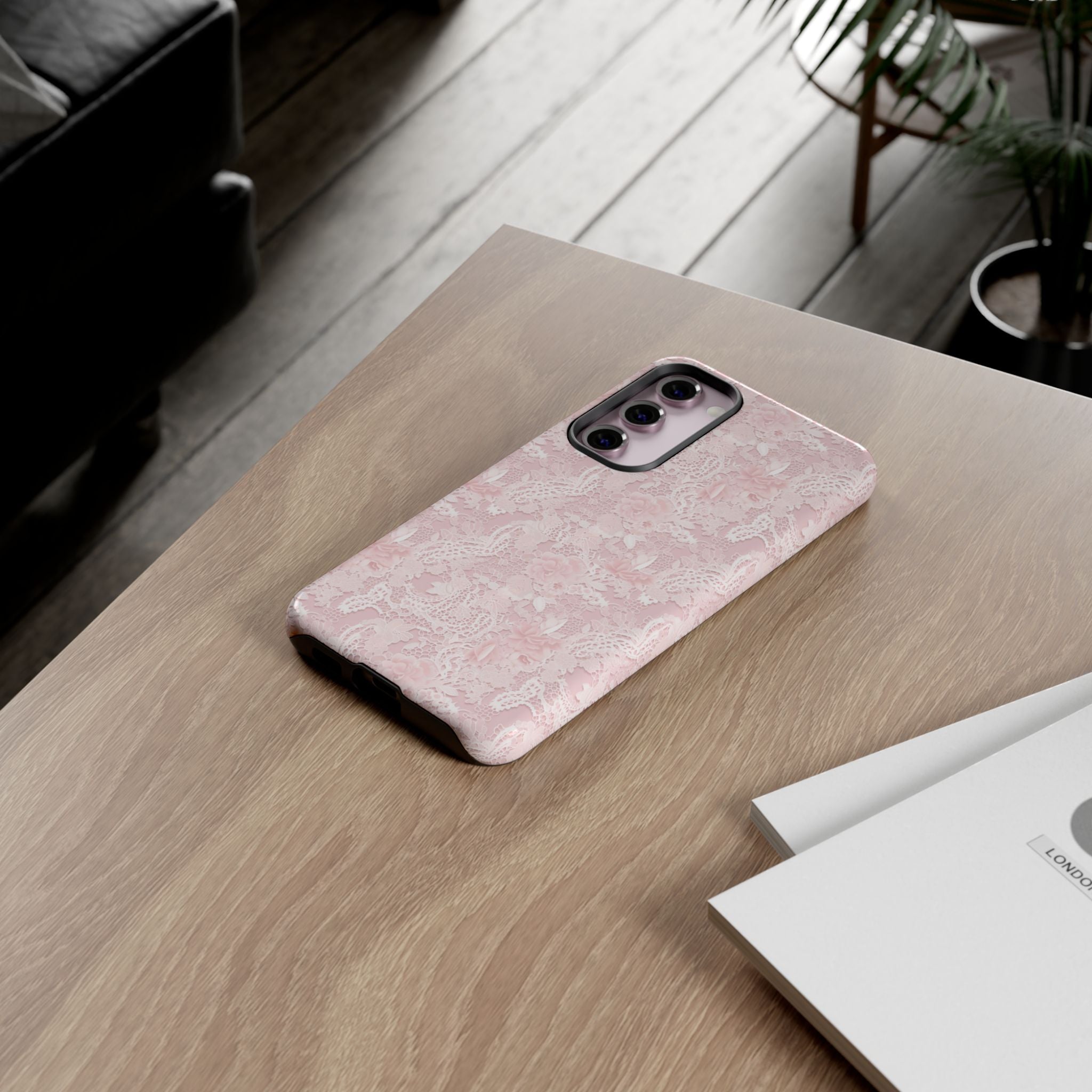 Customizable: Pink Floral Phone Case, Stylish Tough Cases, Unique Gift for Her, Cute Phone Accessories, Floral Tech Cover