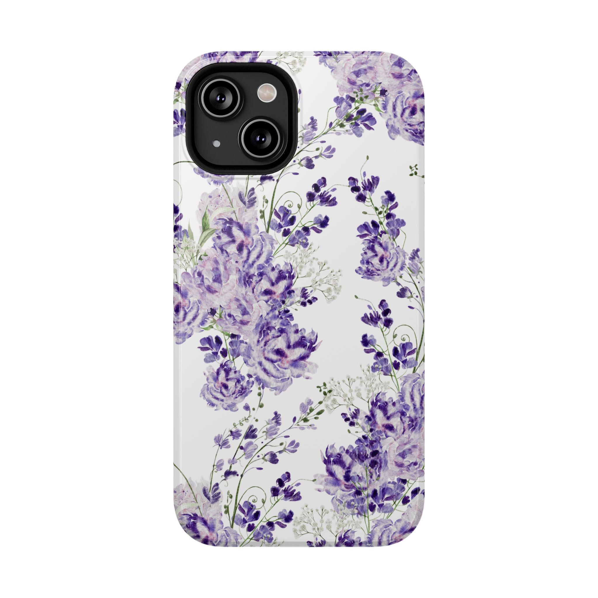 Customizable: Purple Floral Impact-Resistant Phone Case