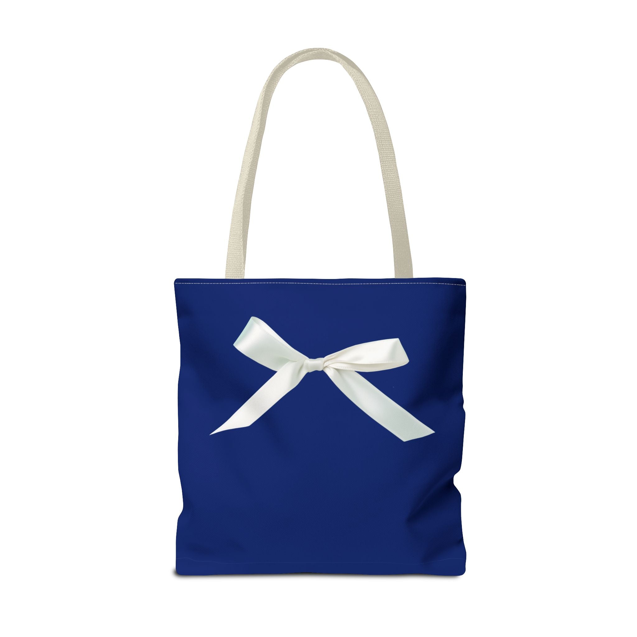 Elegant Blue Tote Bag with White Bow, Stylish Carryall, Perfect Gift for Her, Bridesmaid Tote, Wedding Accessory, Everyday Use
