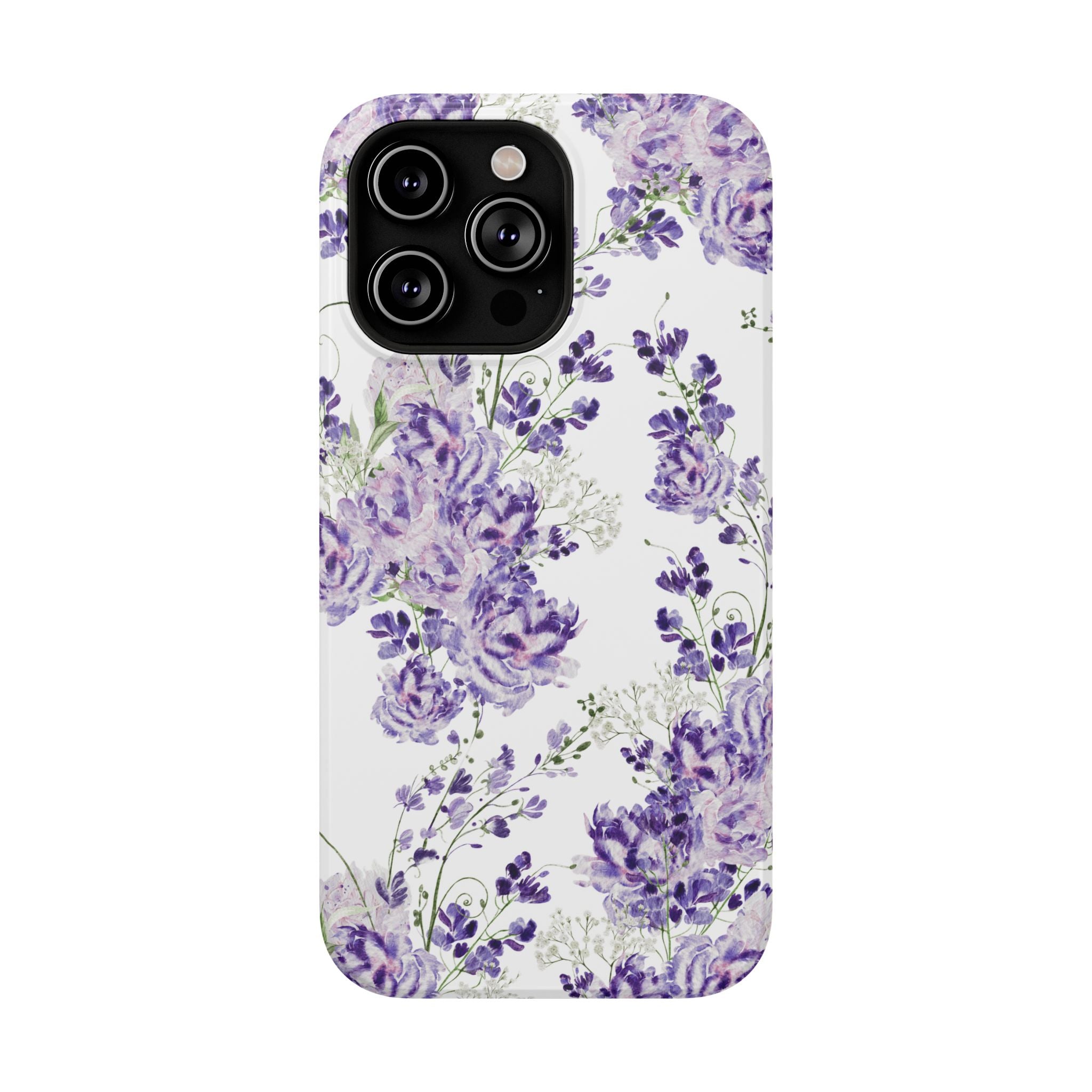 Customizable: Purple Floral Impact-Resistant Phone Case
