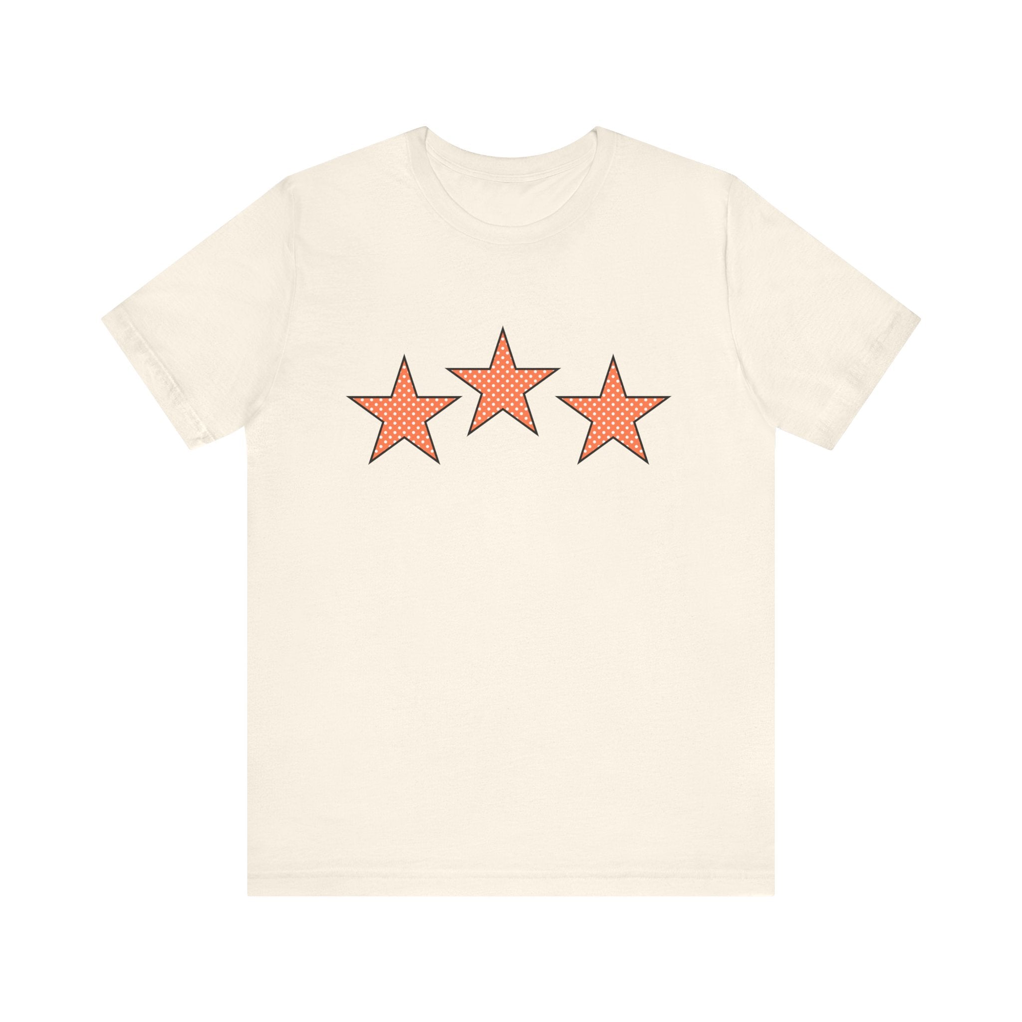 Customizable Orange & White Polka Dot Tri-Star Graphic Tee