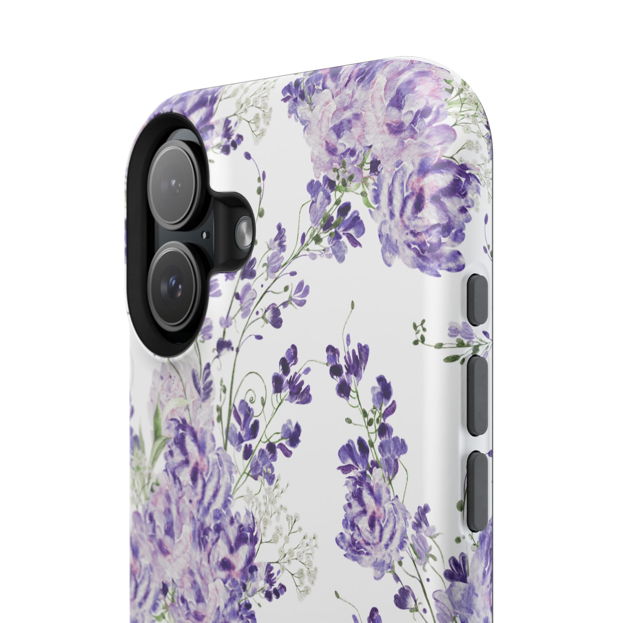 Customizable: Purple Floral Impact-Resistant Phone Case