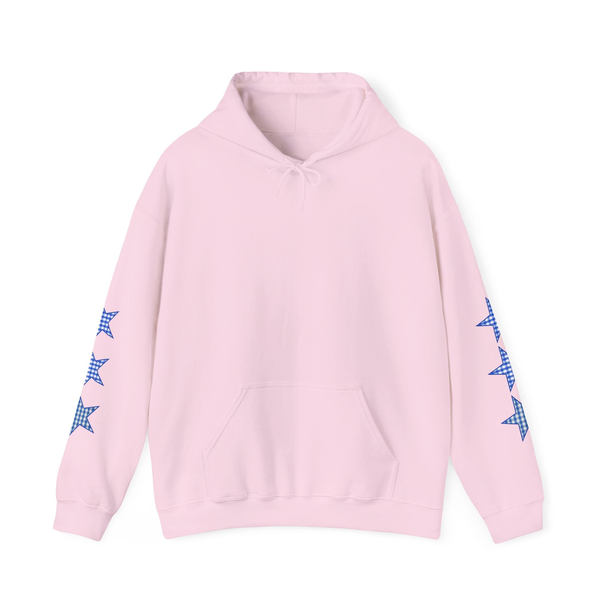Customizable Tri-Star Blue Gingham Hoodie