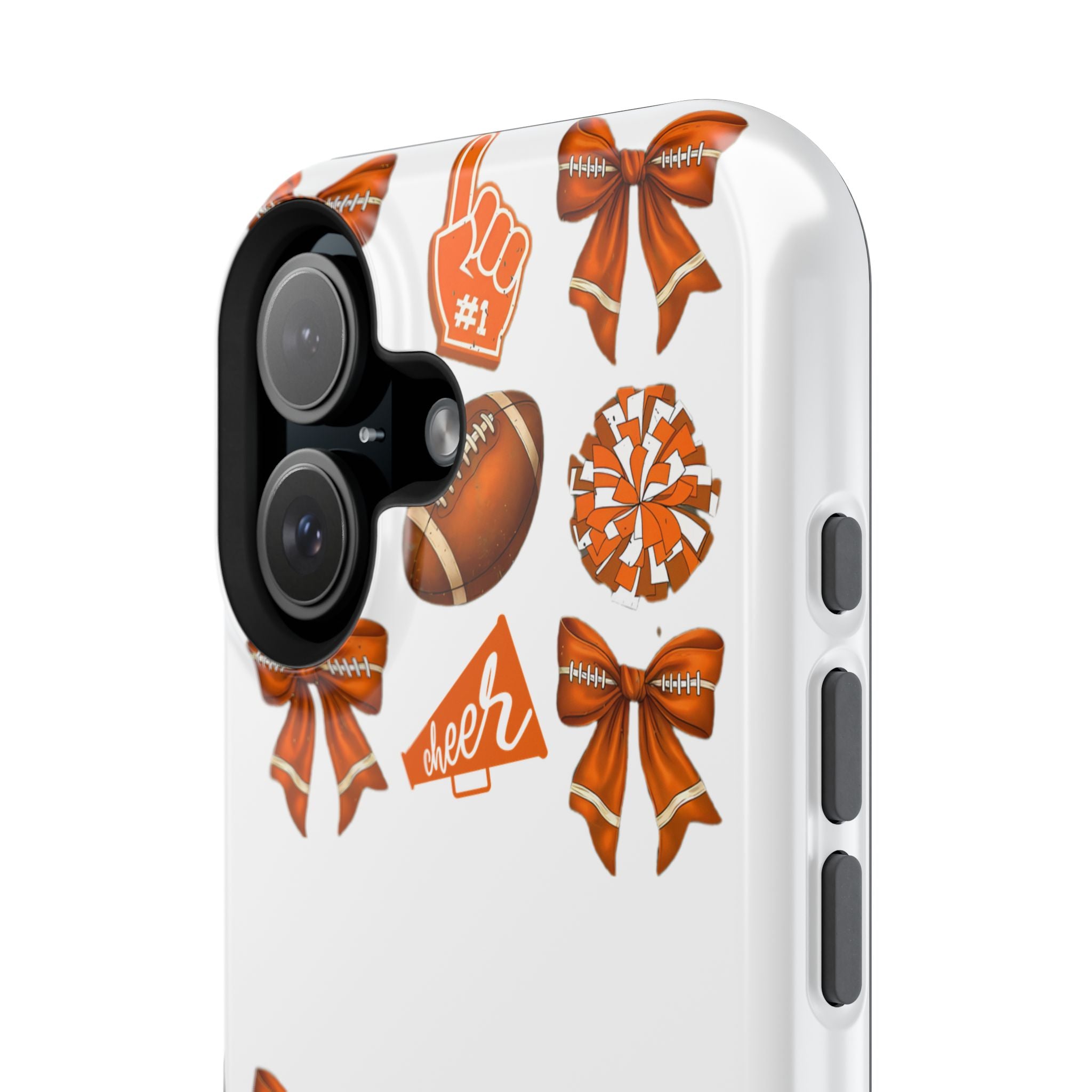 Customizable Orange-Themed Football Team Spirit Phone Case - Cheerful Accessories for Game Day, Unique Design for Fans, Sports Gift, Fall Celebrations, Team Pride