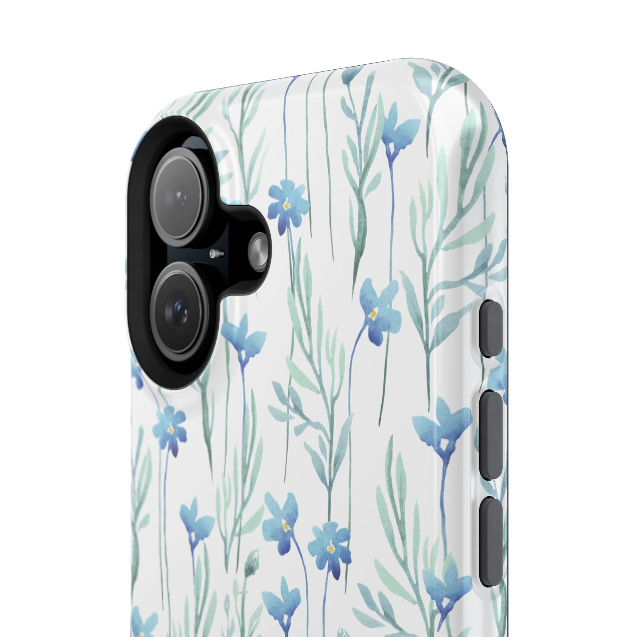 Customizable: Blue Floral Impact-Resistant Phone Case