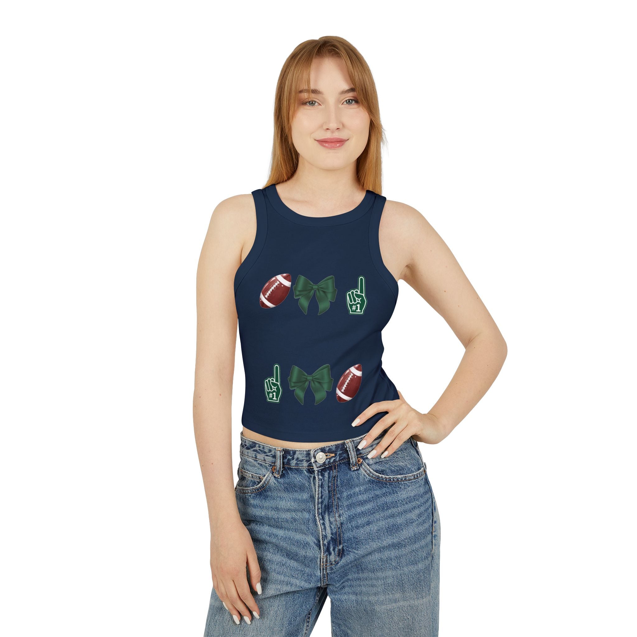 Customizable Green Football Gameday Racerback Tank