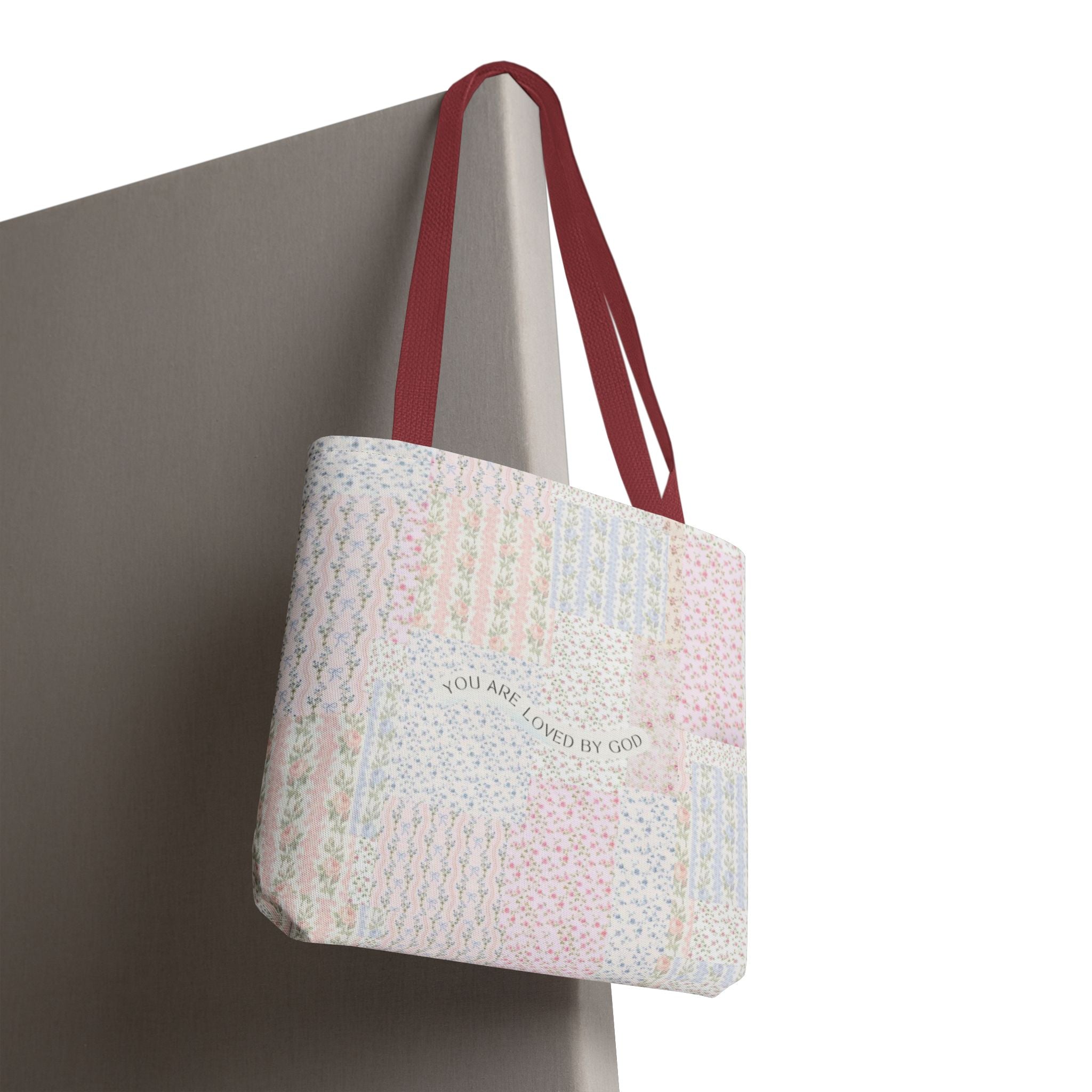 Spiritual Tote Bag with Floral Design, Inspirational Gift for Women, Church Bag, Eco-Friendly Shoulder Tote, Everyday Use