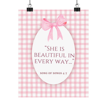 Inspirational Wall Art Poster, Motivational Decor, Gift for Her, Perfect Dorm Decor, Christian Home Decoration