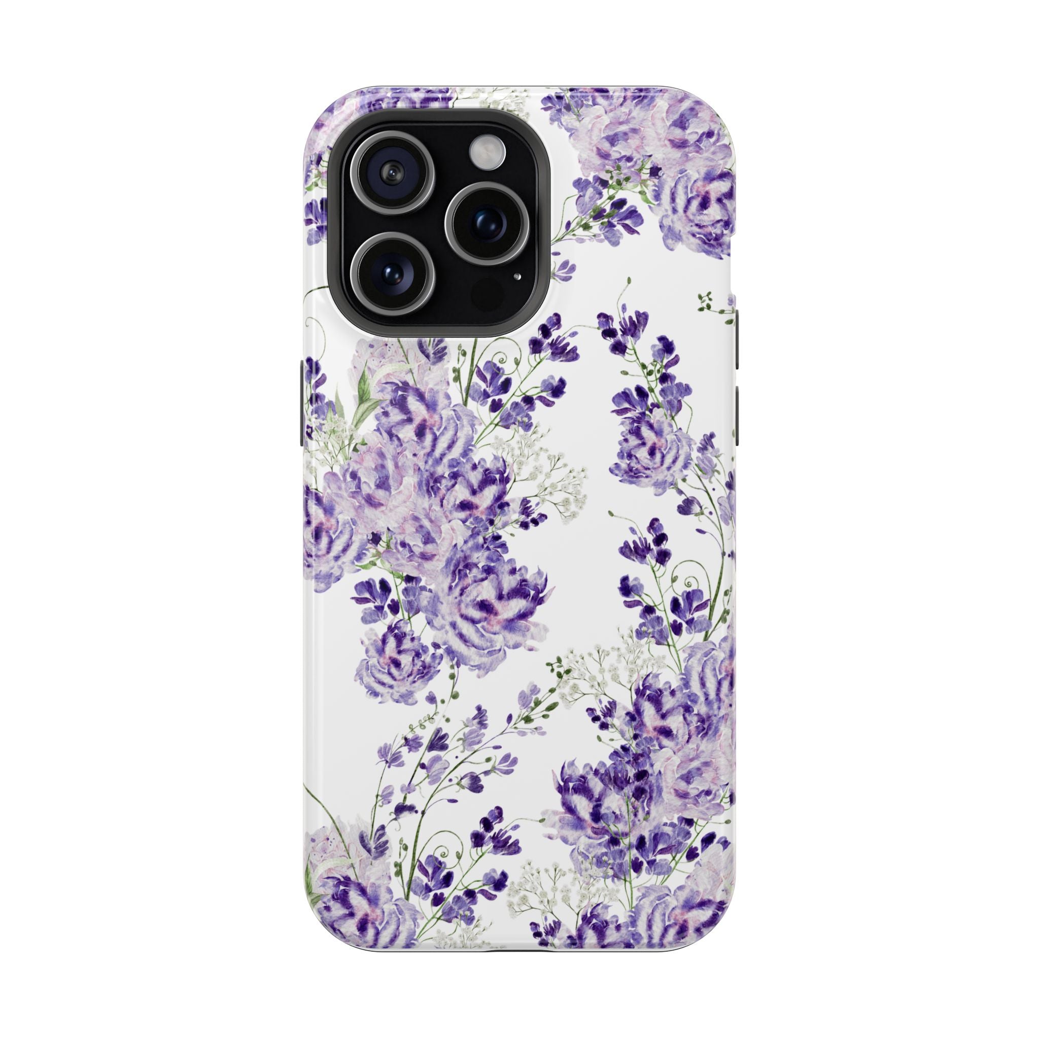 Customizable: Purple Floral Impact-Resistant Phone Case